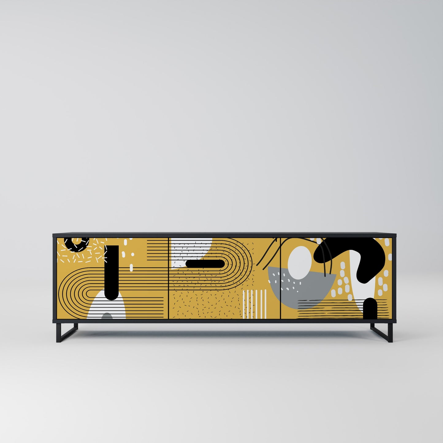Mobile TV SHAPESHIFT SYMPHONY a 3 ante con finitura nera