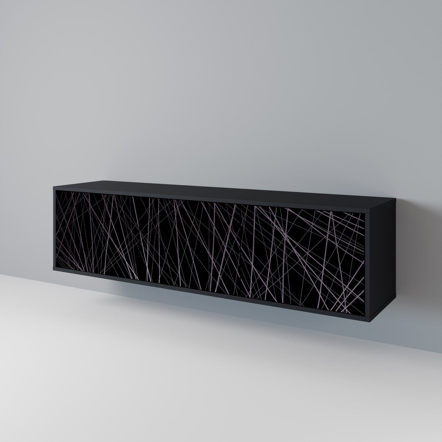Mobile TV SHIMMER SPIDERGRAM a 3 ante con finitura nera