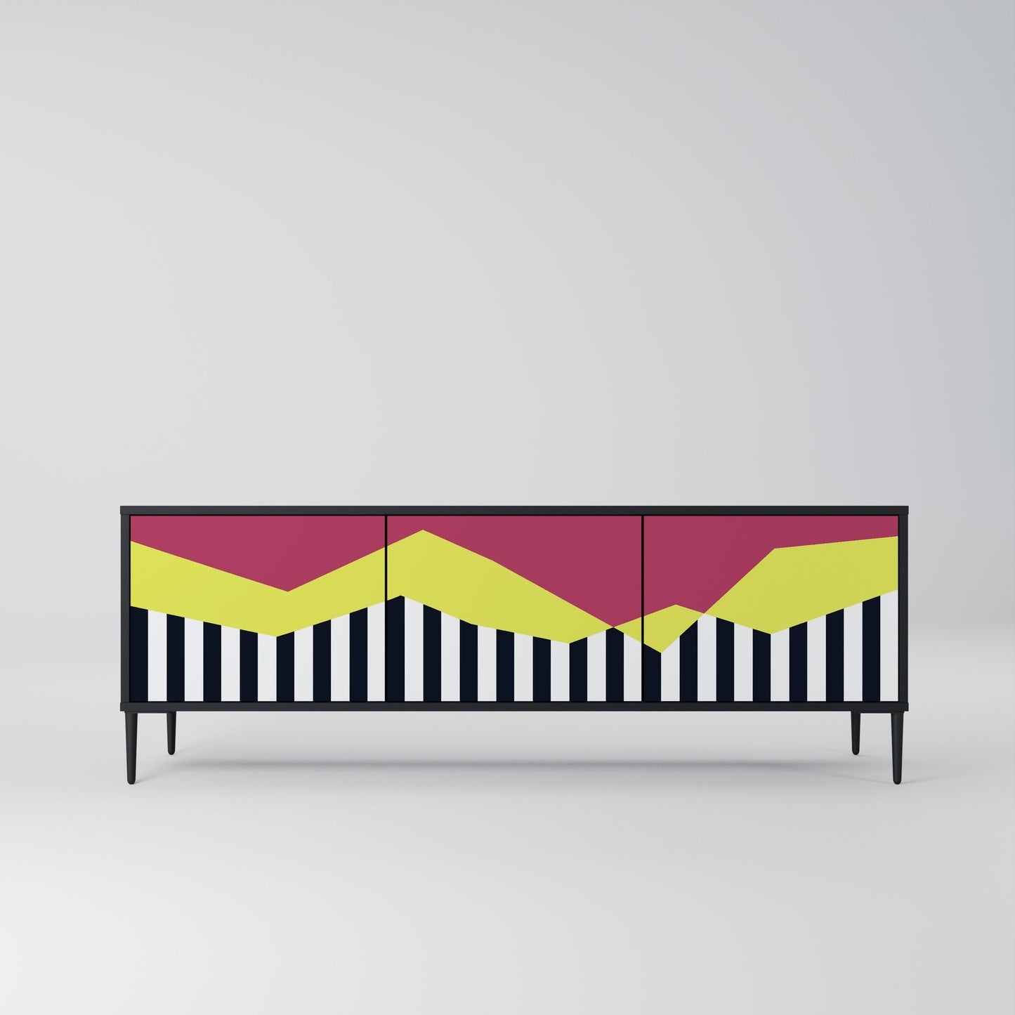 Mobile TV PIANO FANTASY a 3 ante in finitura nera