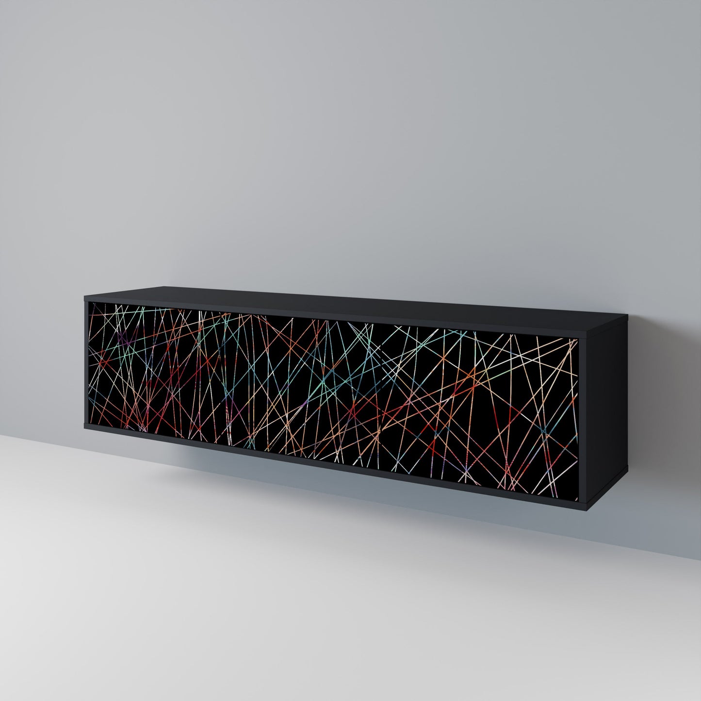 Mobile TV LUMINOUS SNARE a 3 ante con finitura nera