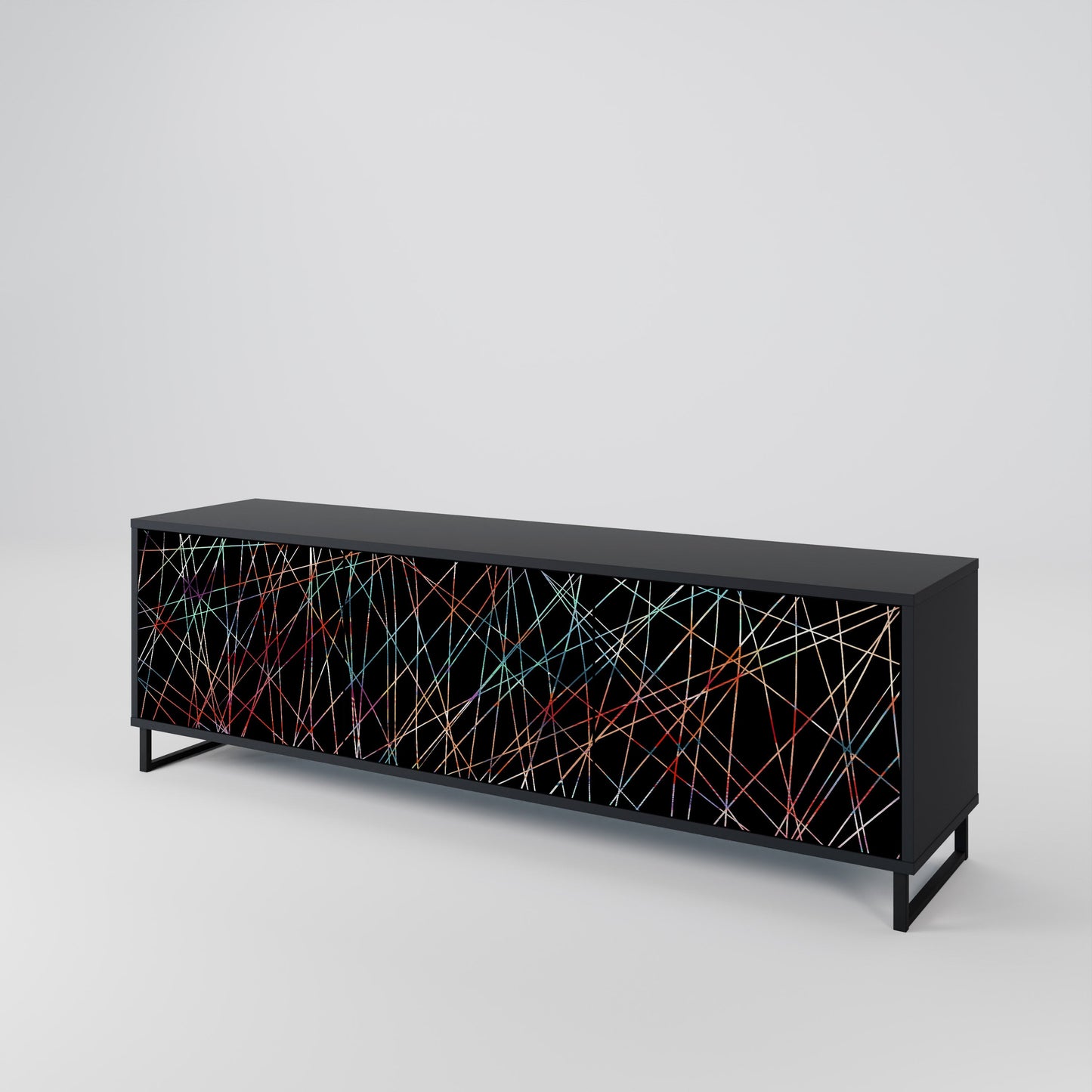 Mobile TV LUMINOUS SNARE a 3 ante con finitura nera