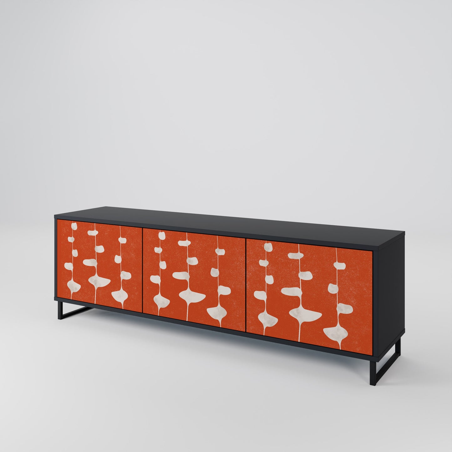 Mobile TV COURAGE MOLD a 3 ante con finitura nera