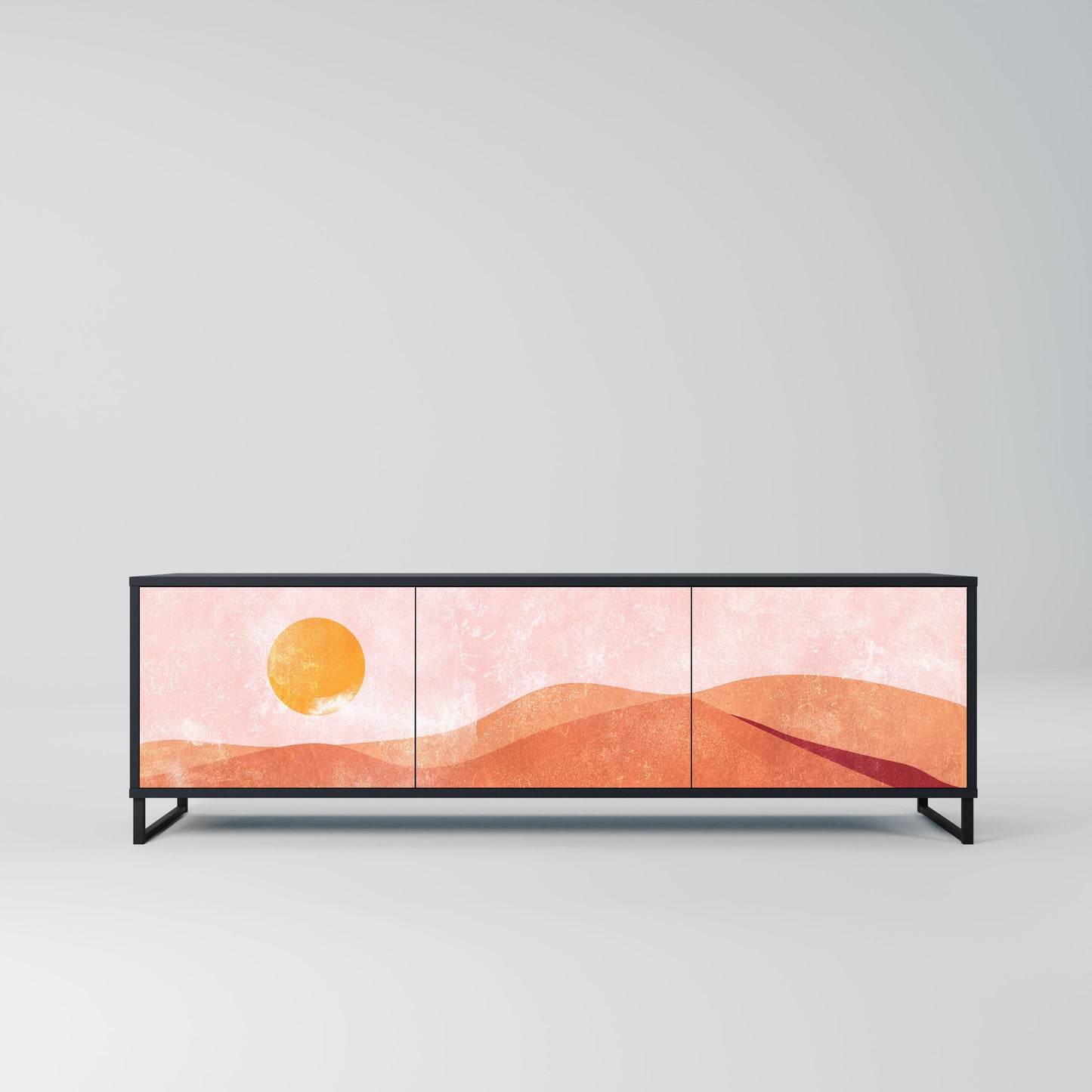 Mobile TV LUMINOUS SUNLIGHT a 3 ante con finitura nera
