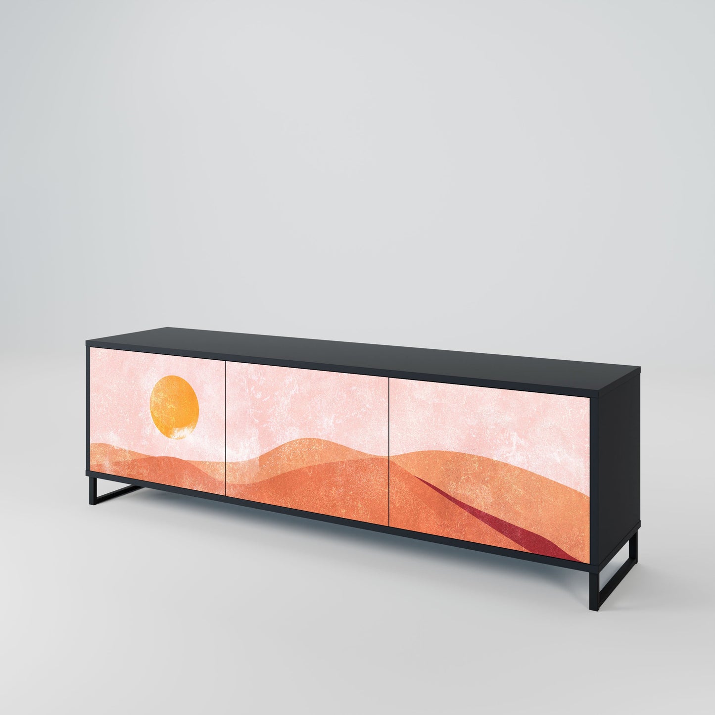 Mobile TV LUMINOUS SUNLIGHT a 3 ante con finitura nera