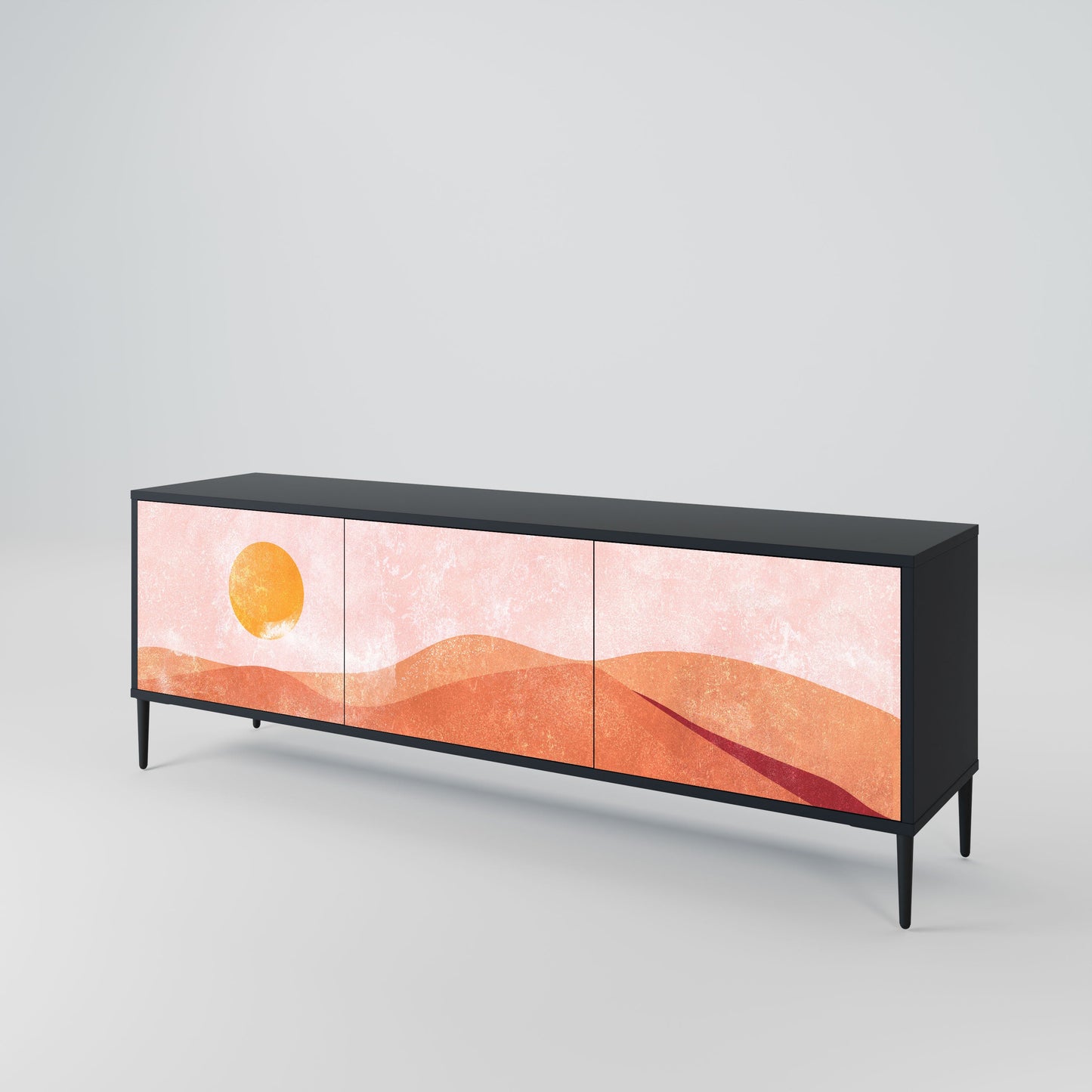 Mobile TV LUMINOUS SUNLIGHT a 3 ante con finitura nera