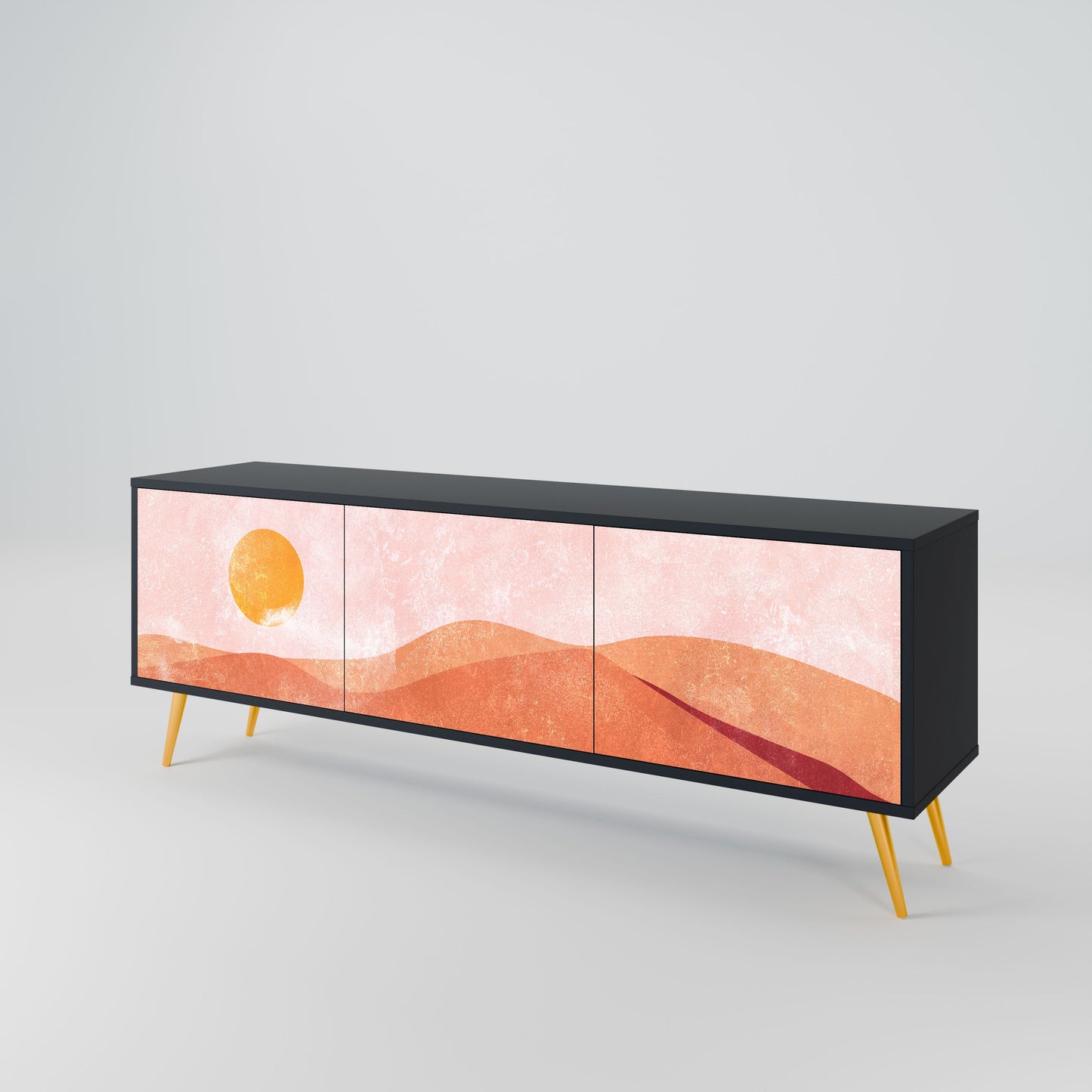 Mobile TV LUMINOUS SUNLIGHT a 3 ante con finitura nera