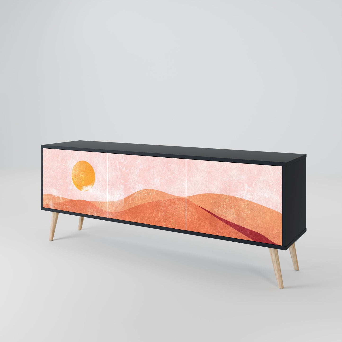 Mobile TV LUMINOUS SUNLIGHT a 3 ante con finitura nera