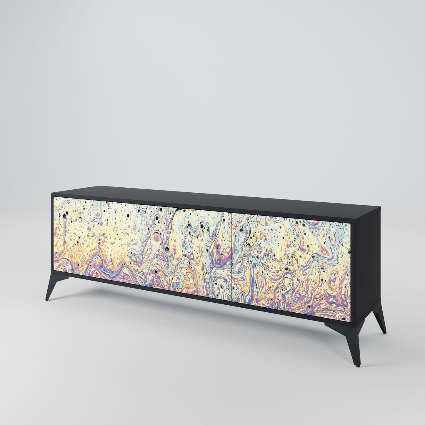 Mobile TV MOSAIC OF COLORS a 3 ante in finitura nera