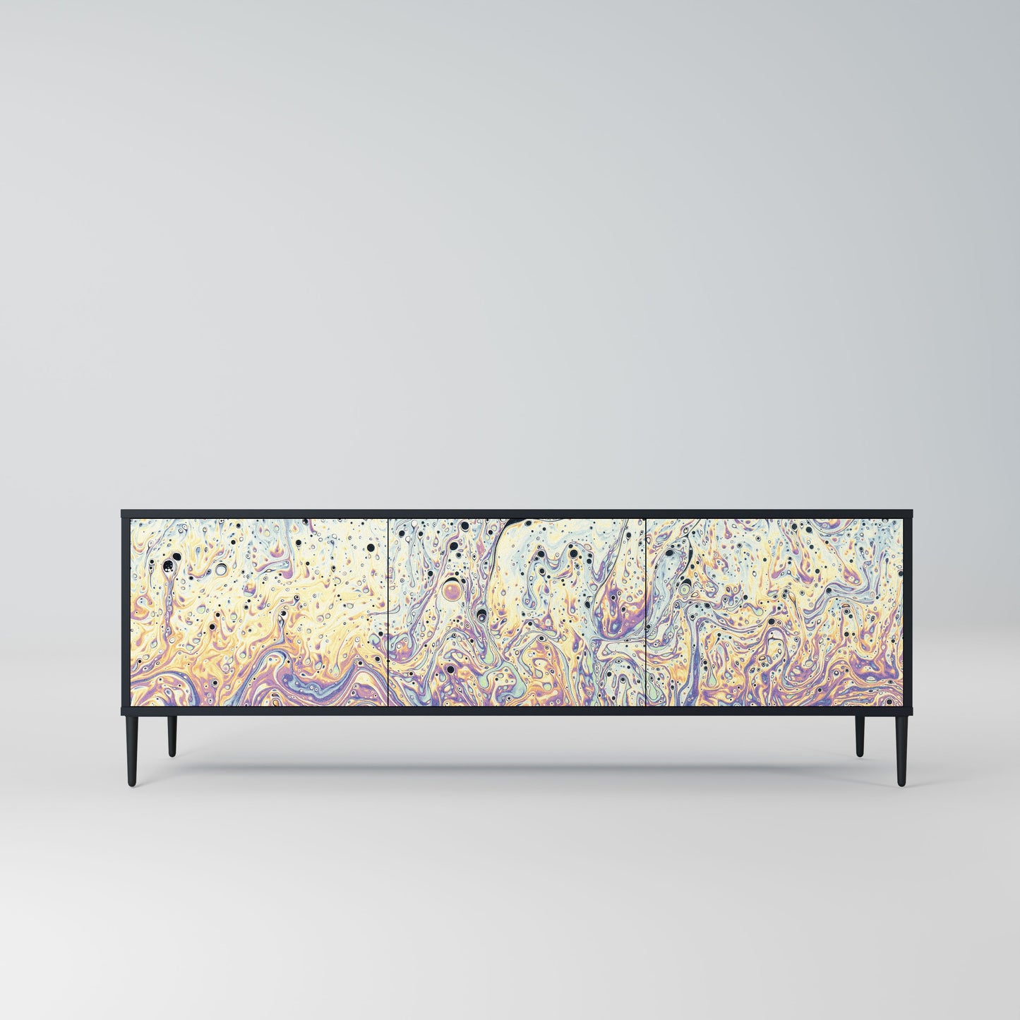 Mobile TV MOSAIC OF COLORS a 3 ante in finitura nera