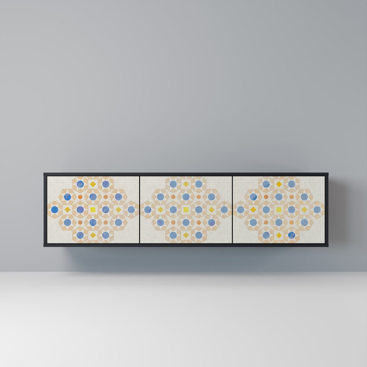 Mobile TV a 3 ante PATTERNED PRISM in finitura nera