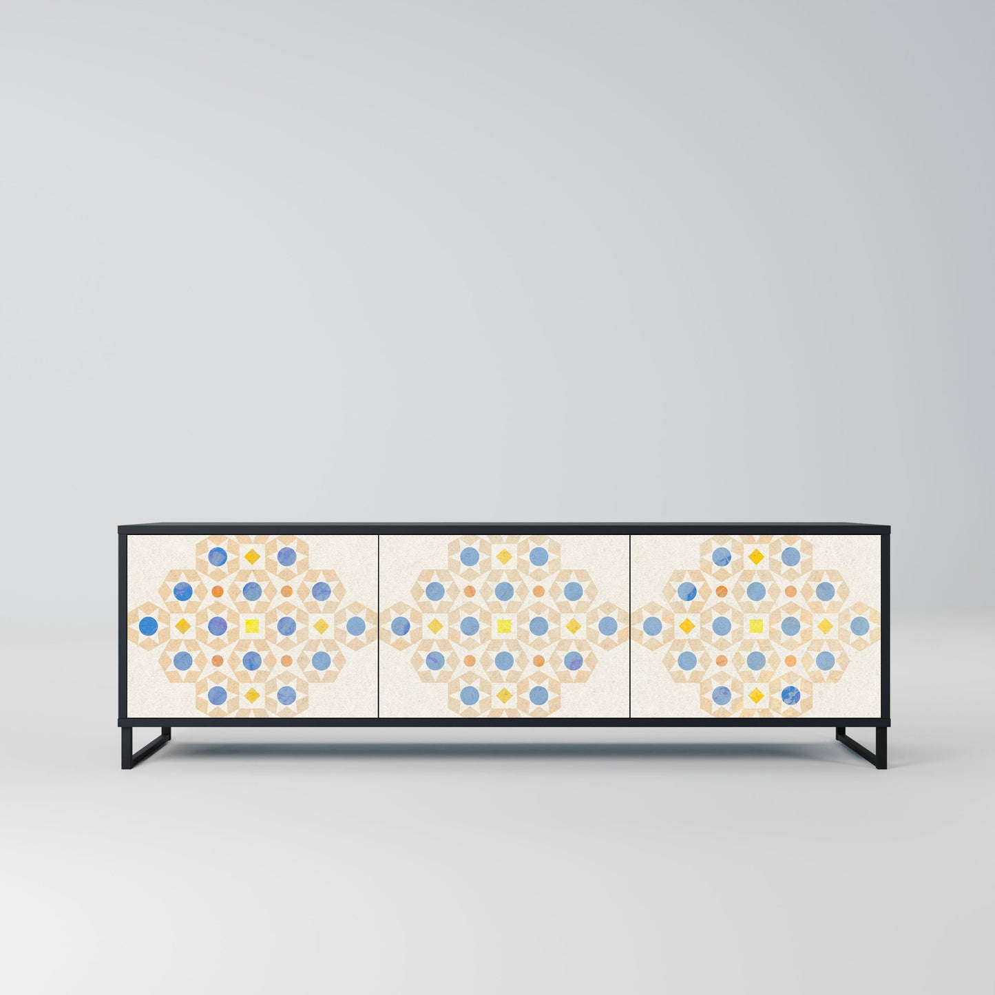 Mobile TV a 3 ante PATTERNED PRISM in finitura nera