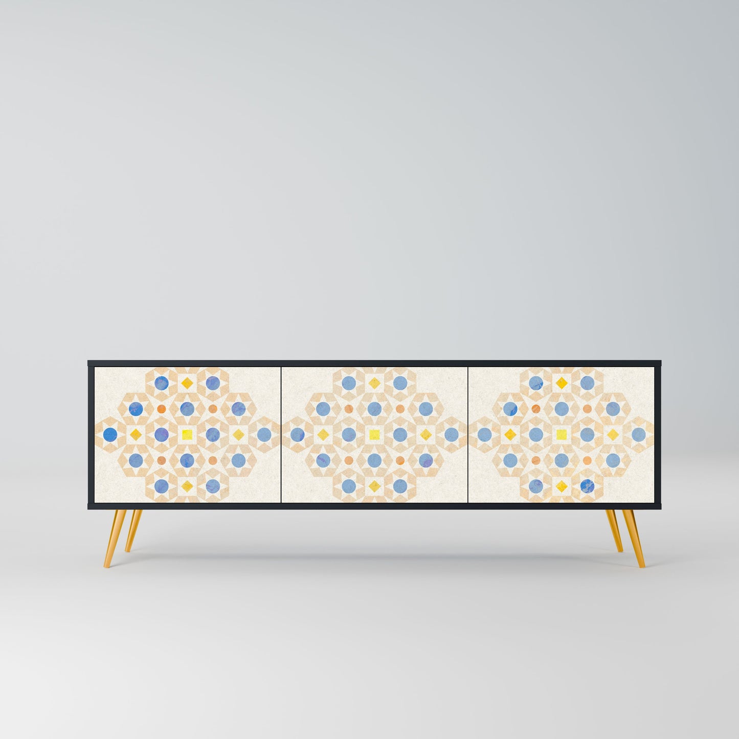 Mobile TV a 3 ante PATTERNED PRISM in finitura nera
