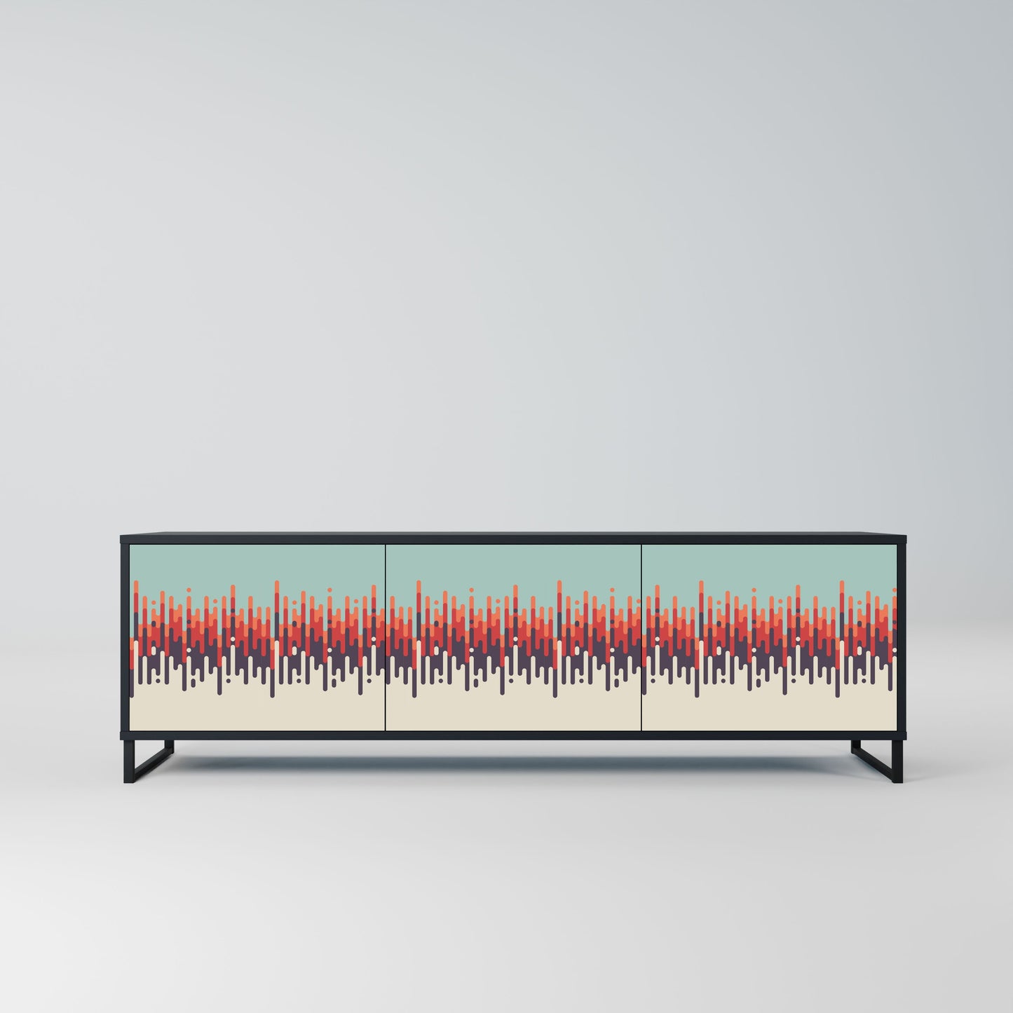 CHROMA CONTOURS Mobile TV a 3 ante in finitura nera
