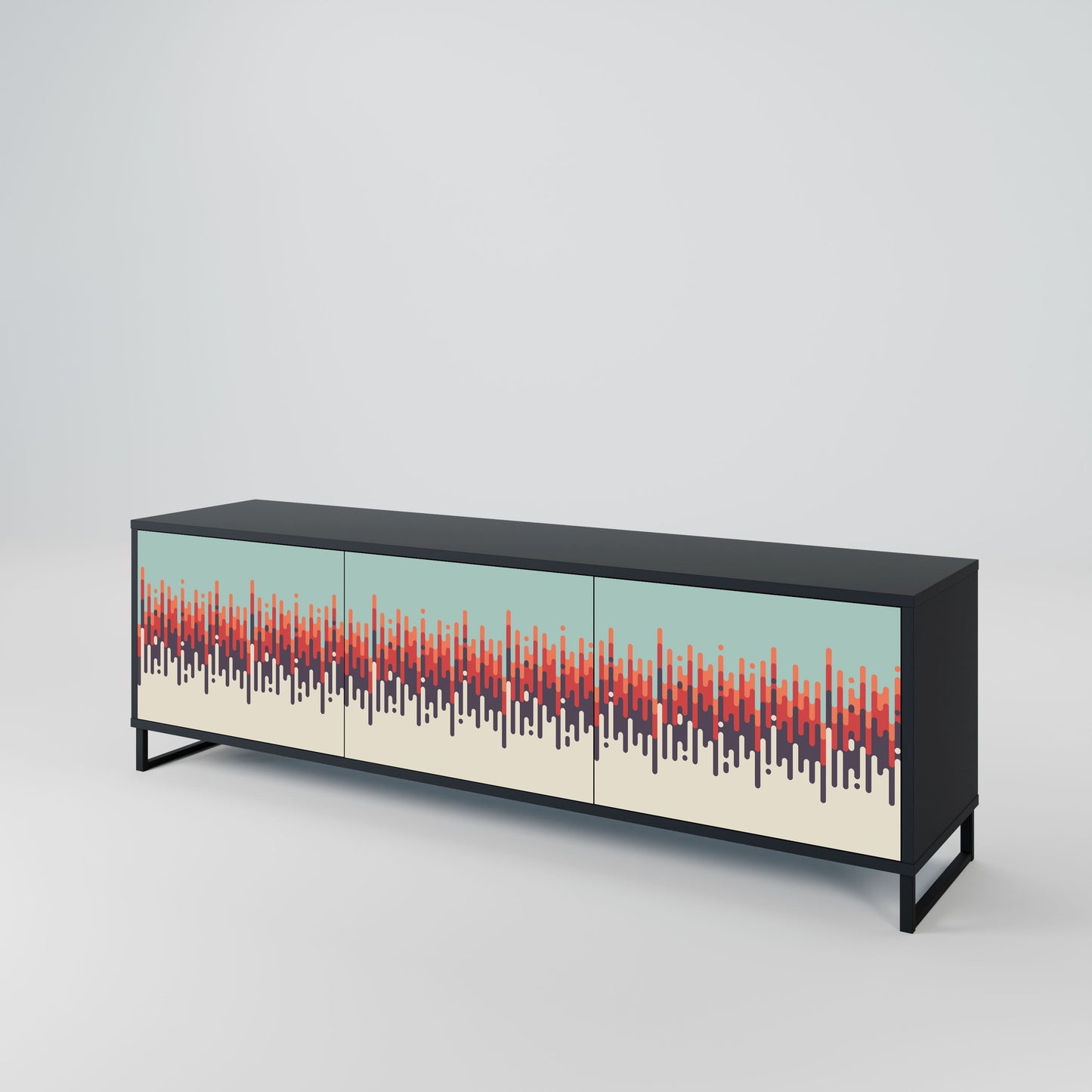 CHROMA CONTOURS Mobile TV a 3 ante in finitura nera