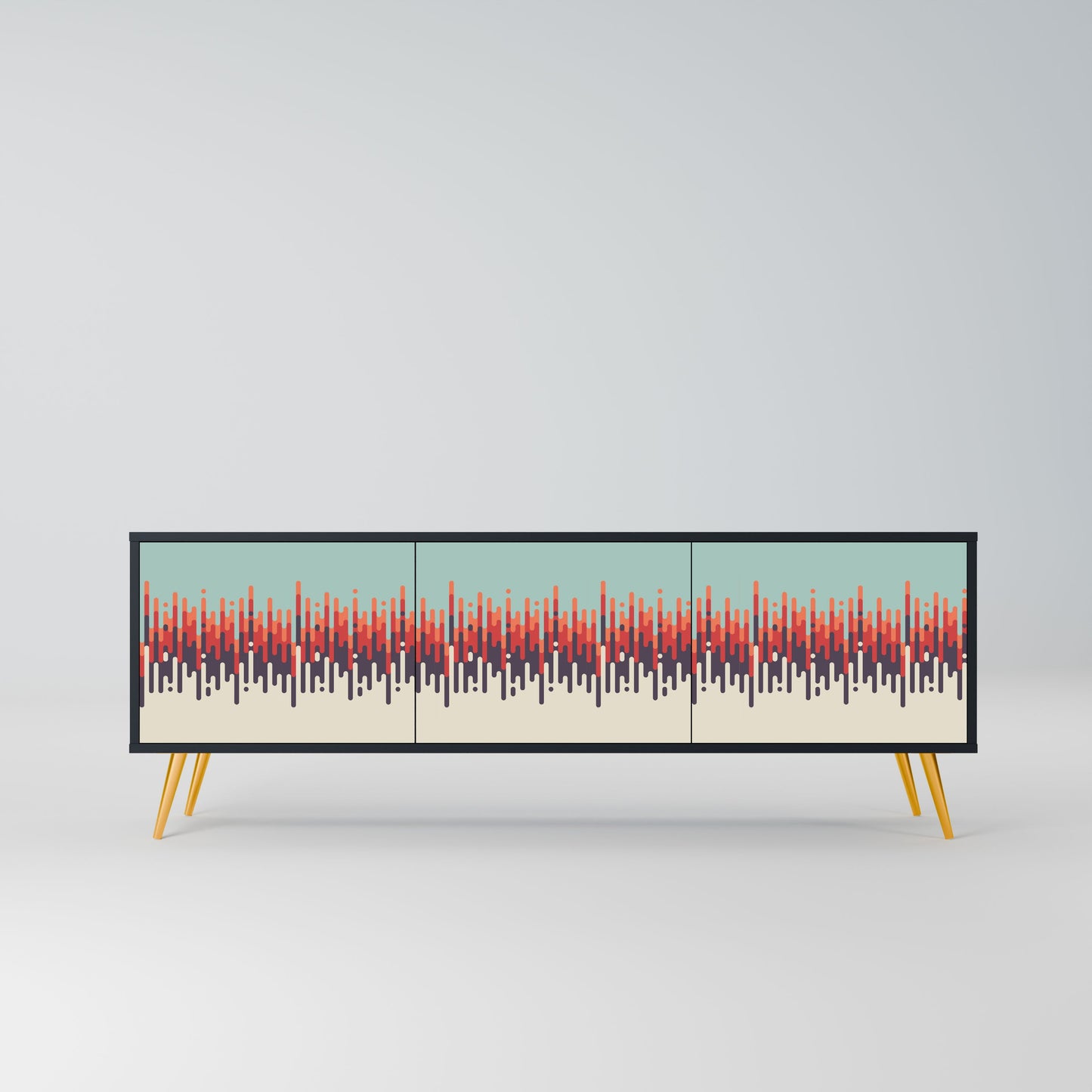 CHROMA CONTOURS Mobile TV a 3 ante in finitura nera