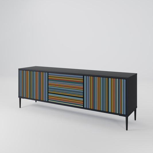 LINEOUT SPECTRUM 3-Door TV Stand in Black Finish