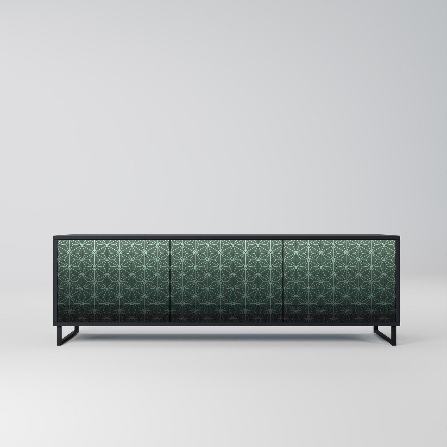 Mobile TV ORNAMENTAL GLIMMER a 3 ante con finitura nera