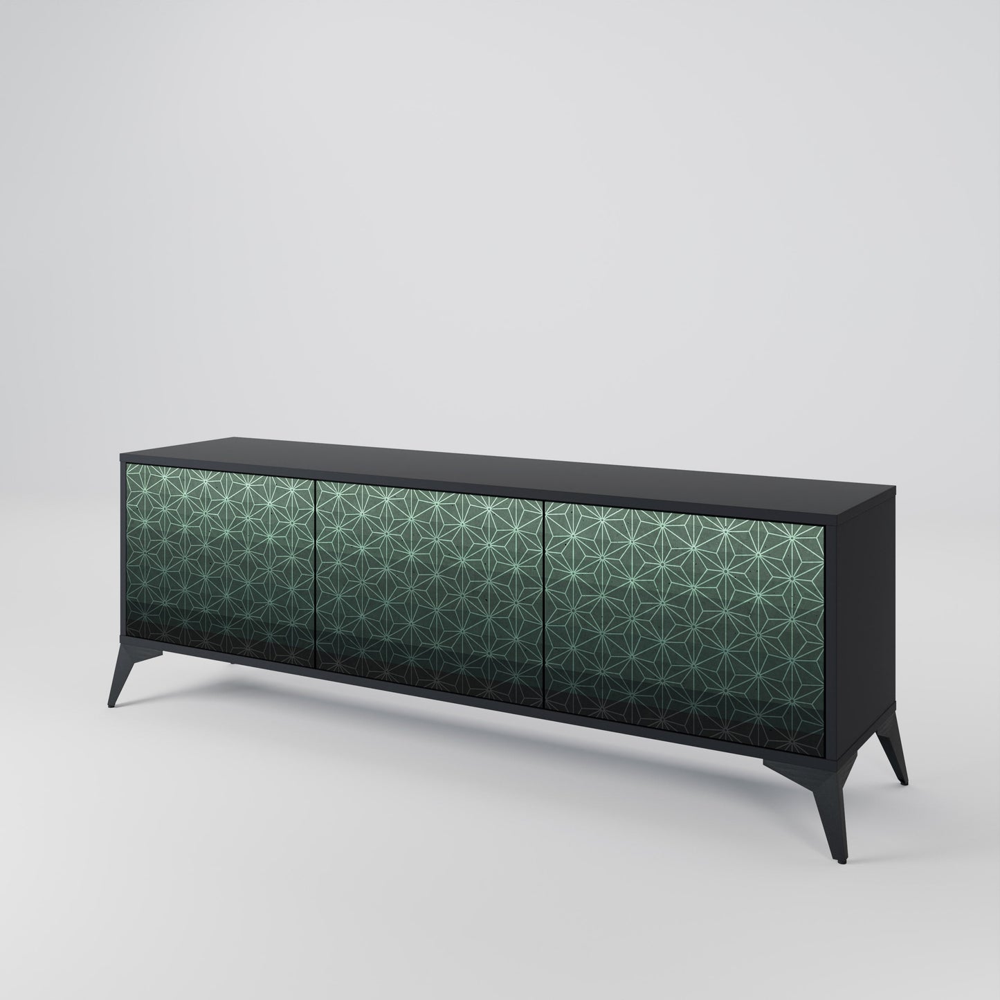Mobile TV ORNAMENTAL GLIMMER a 3 ante con finitura nera
