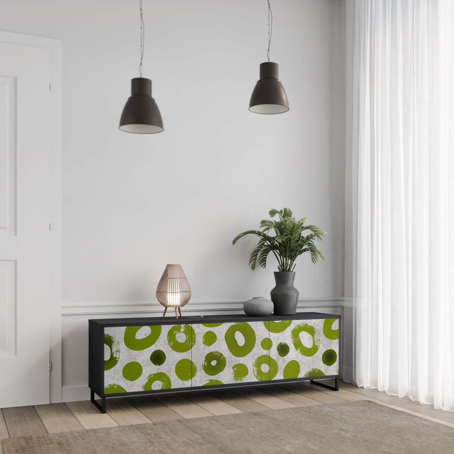 GREEN RHAPSODY Mobile TV a 3 ante con finitura nera