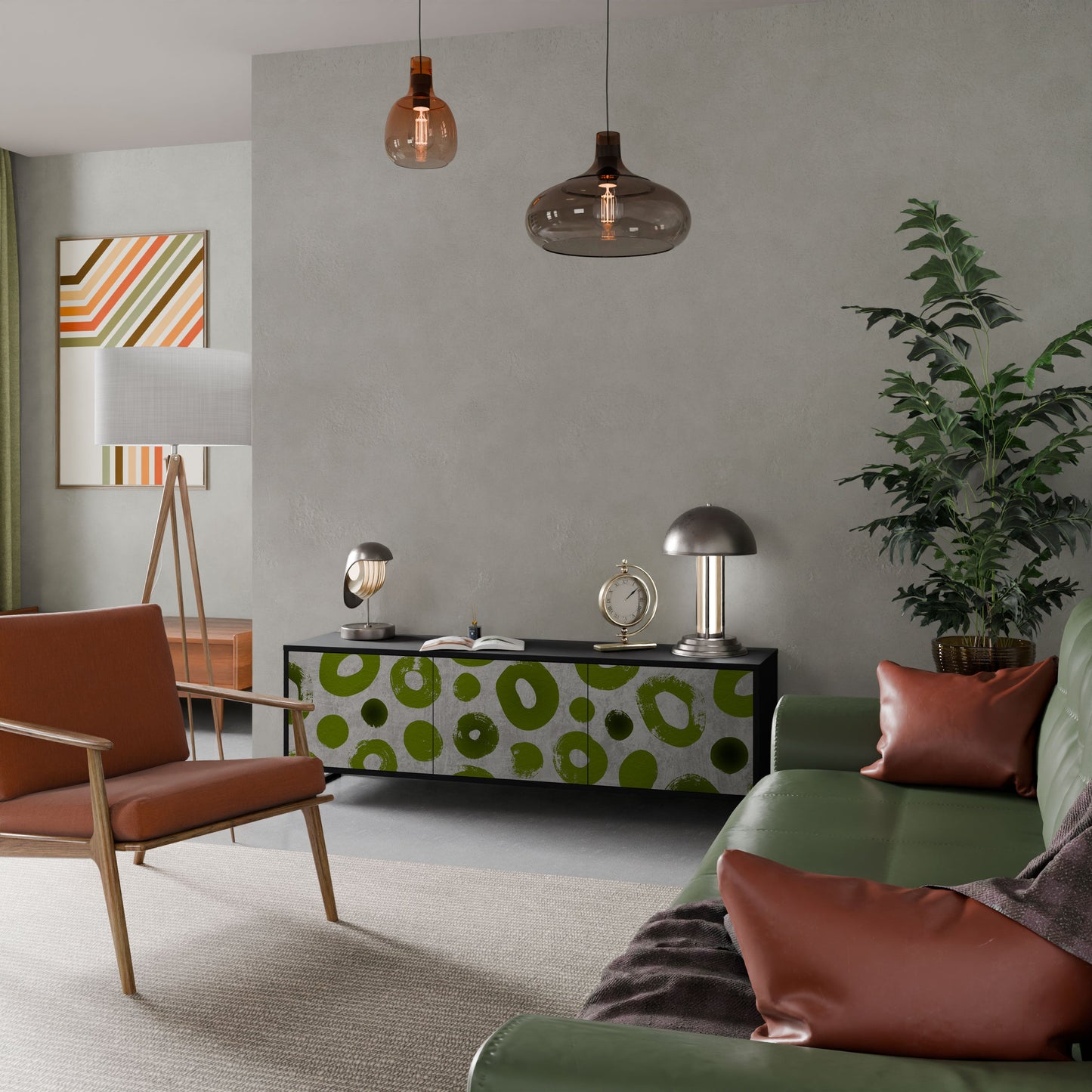 GREEN RHAPSODY Mobile TV a 3 ante con finitura nera