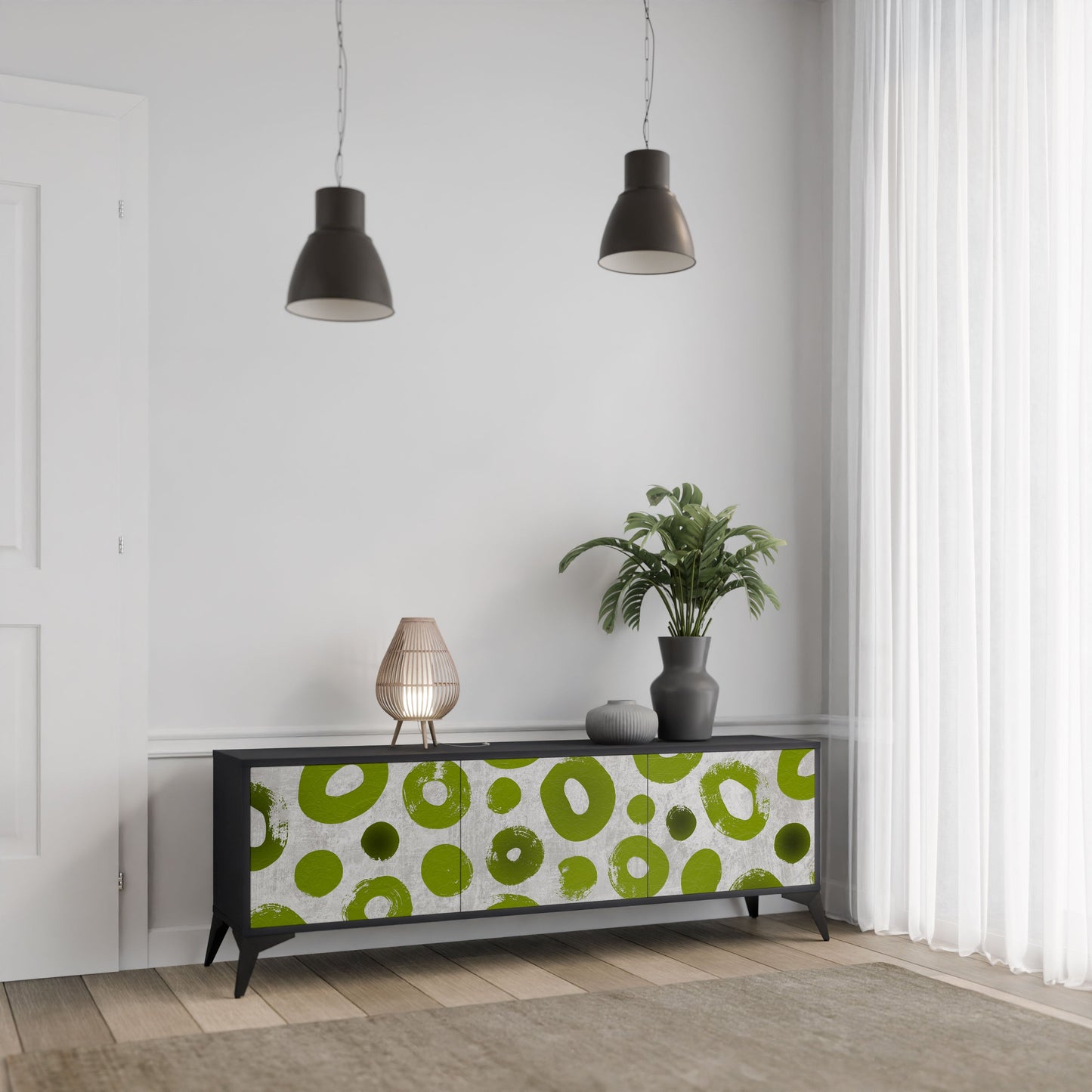 GREEN RHAPSODY Mobile TV a 3 ante con finitura nera