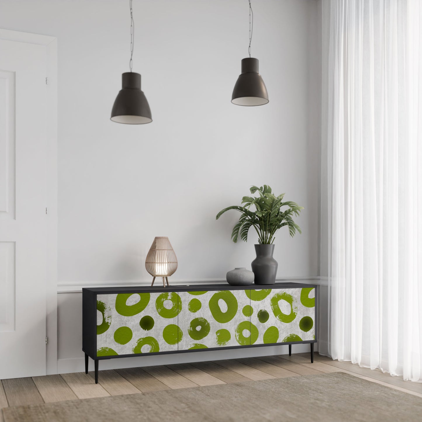 GREEN RHAPSODY Mobile TV a 3 ante con finitura nera