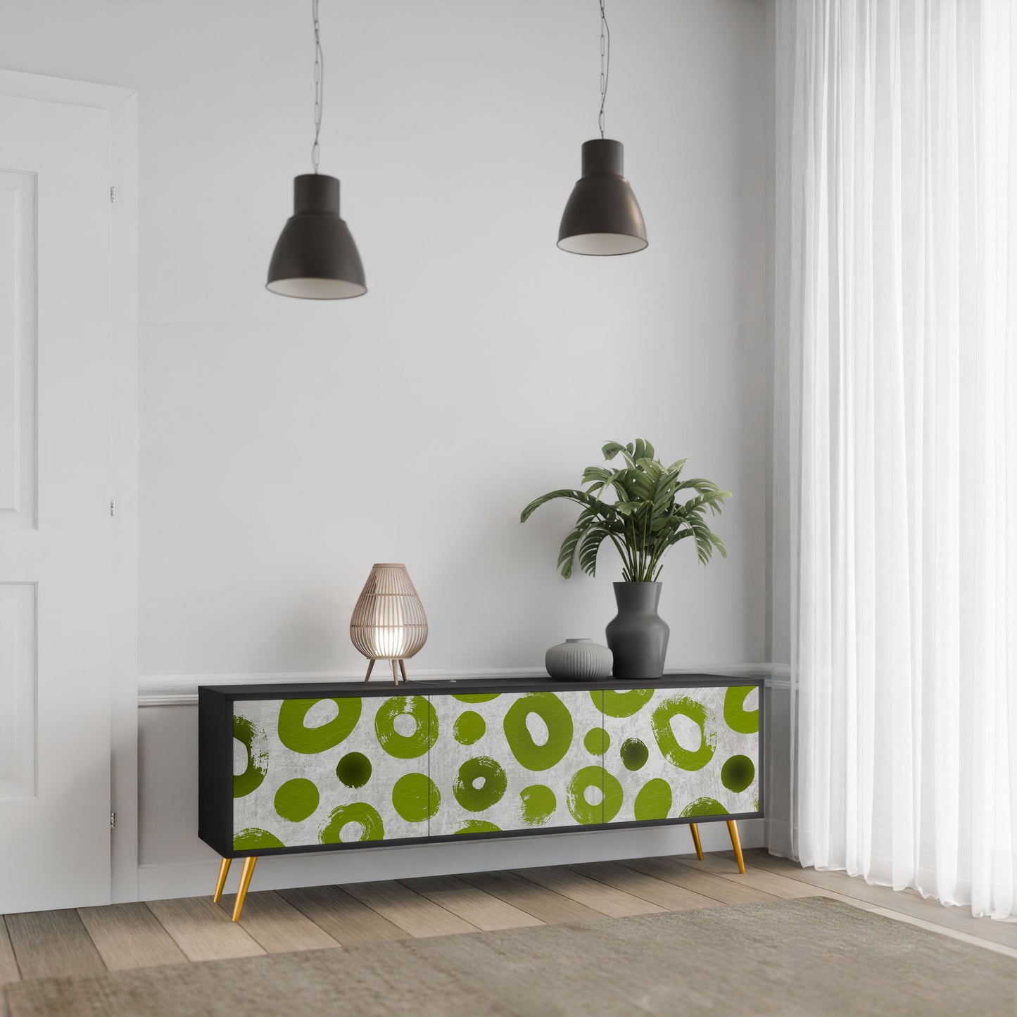 GREEN RHAPSODY Mobile TV a 3 ante con finitura nera