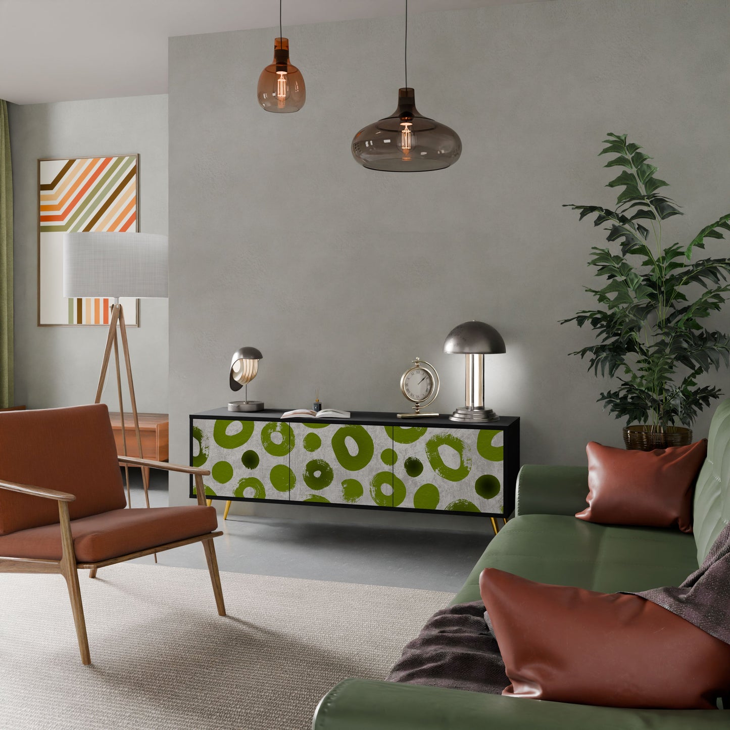 GREEN RHAPSODY Mobile TV a 3 ante con finitura nera