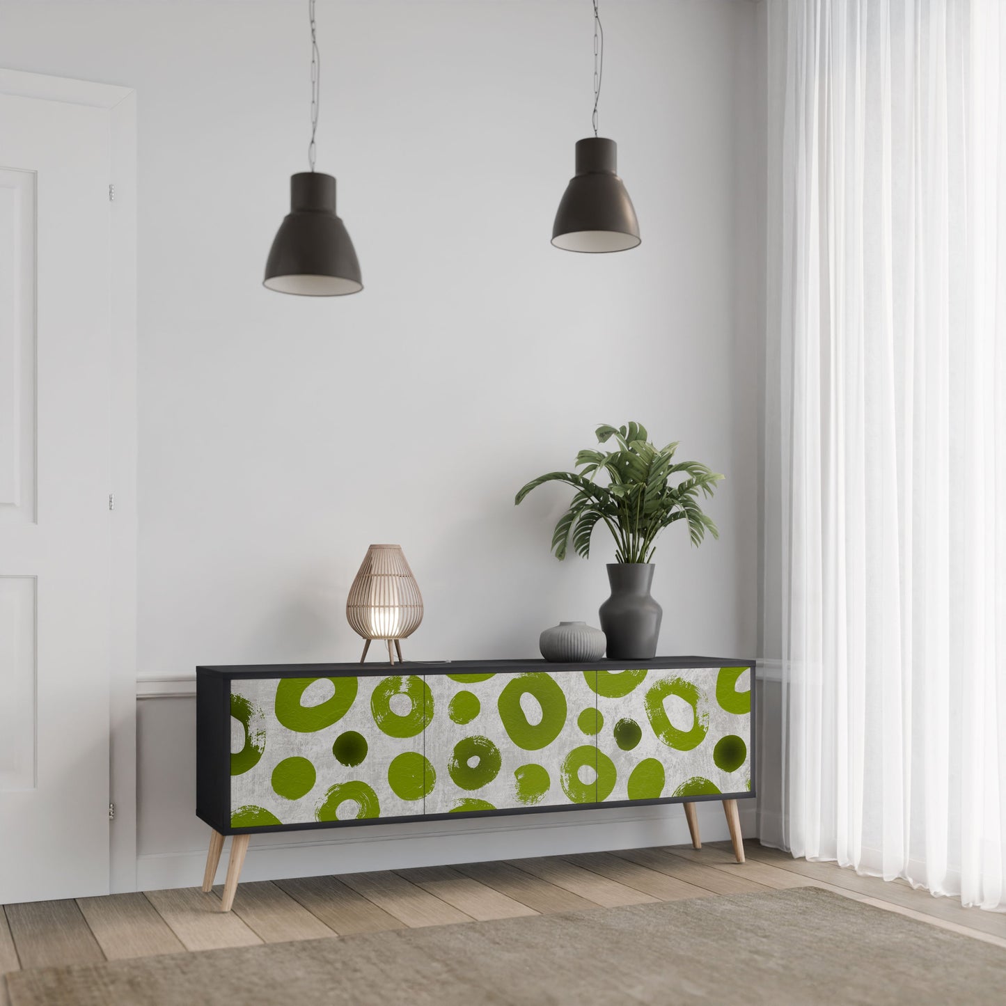 GREEN RHAPSODY Mobile TV a 3 ante con finitura nera
