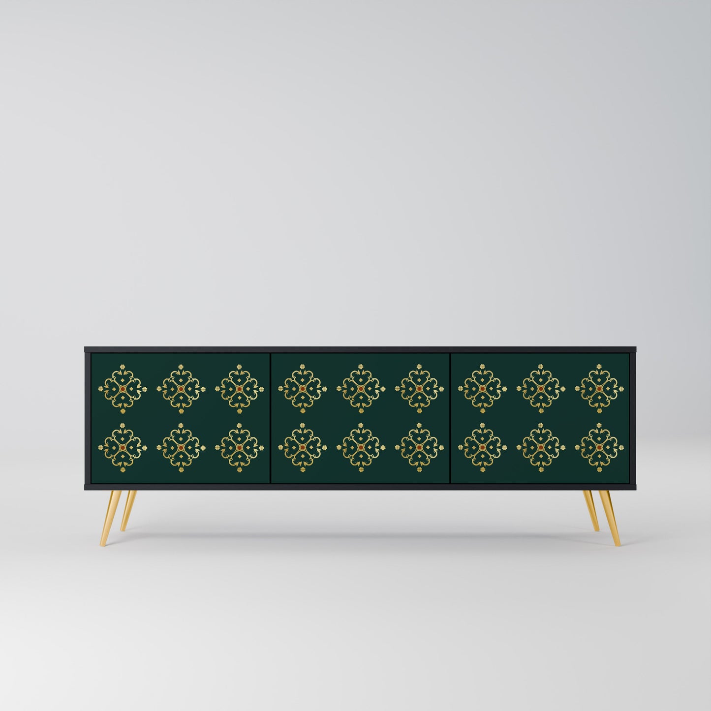 Mobile TV ROYAL MEDALLION a 3 ante con finitura nera