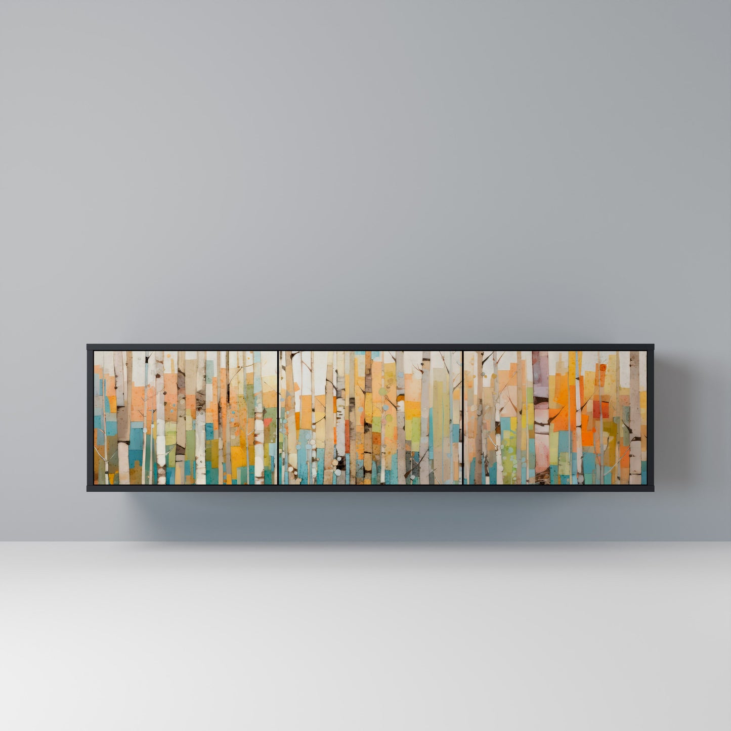 Mobile TV BIRCH KALEIDOSCOPE a 3 ante con finitura nera