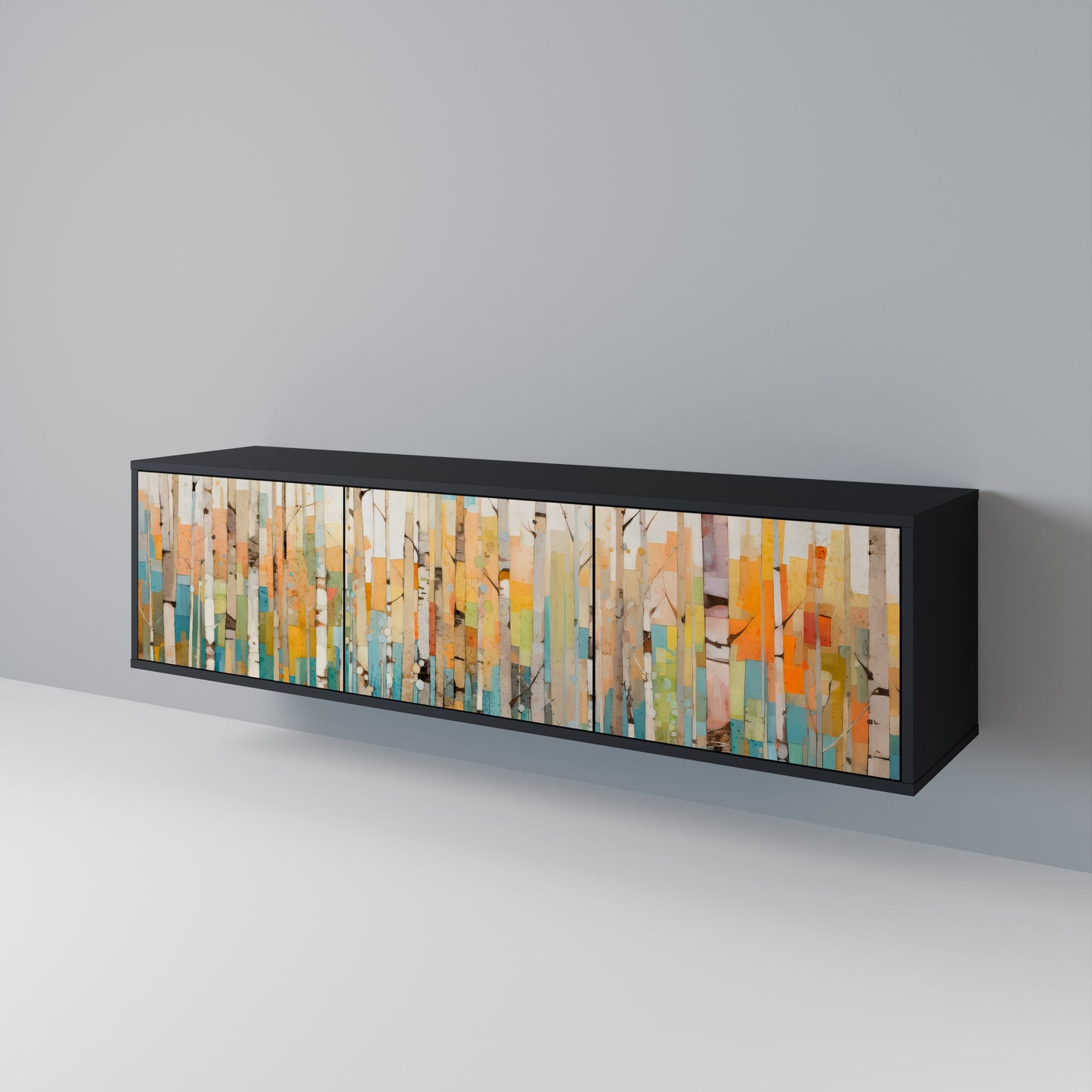 Mobile TV BIRCH KALEIDOSCOPE a 3 ante con finitura nera