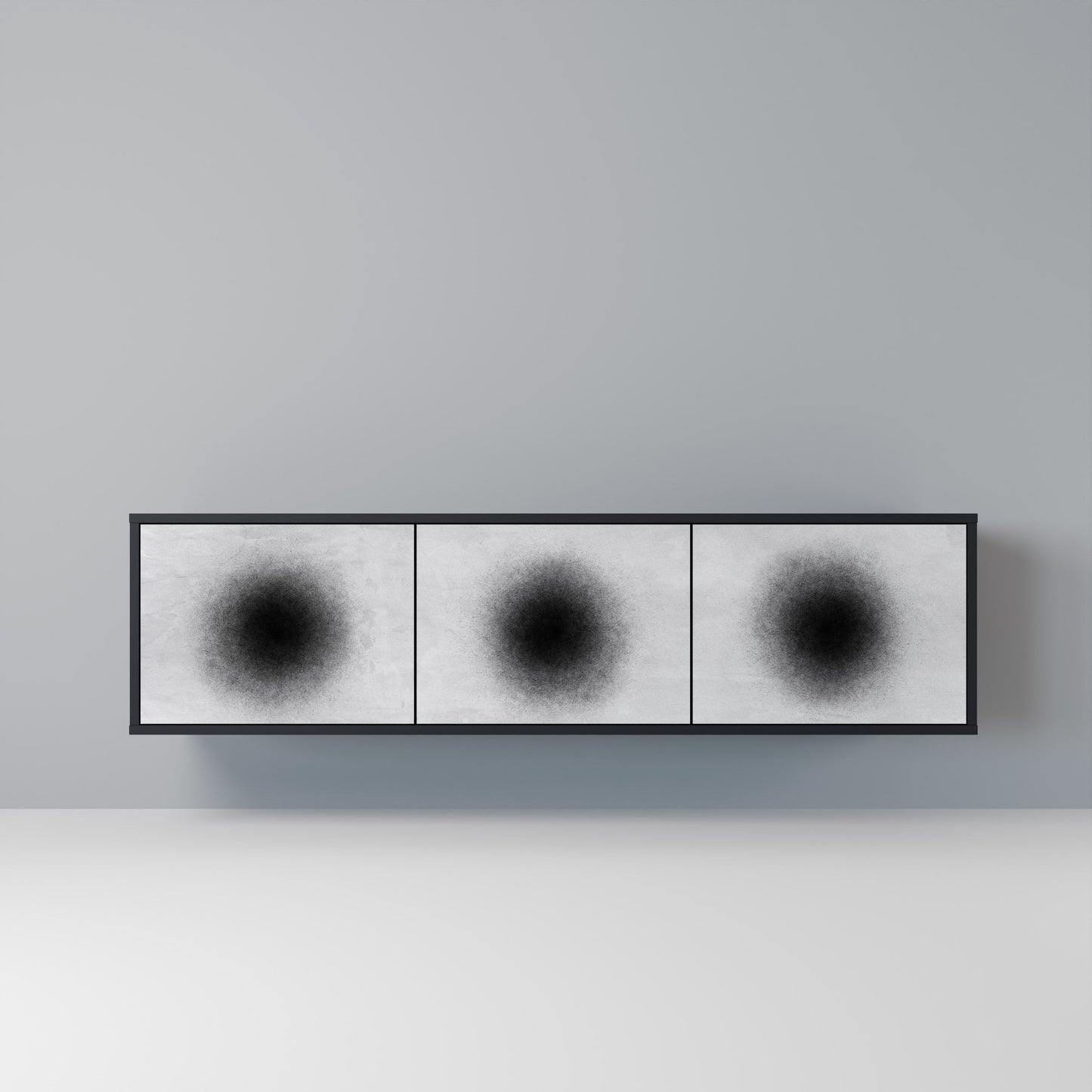 Mobile TV BLACK HOLE a 3 ante con finitura nera