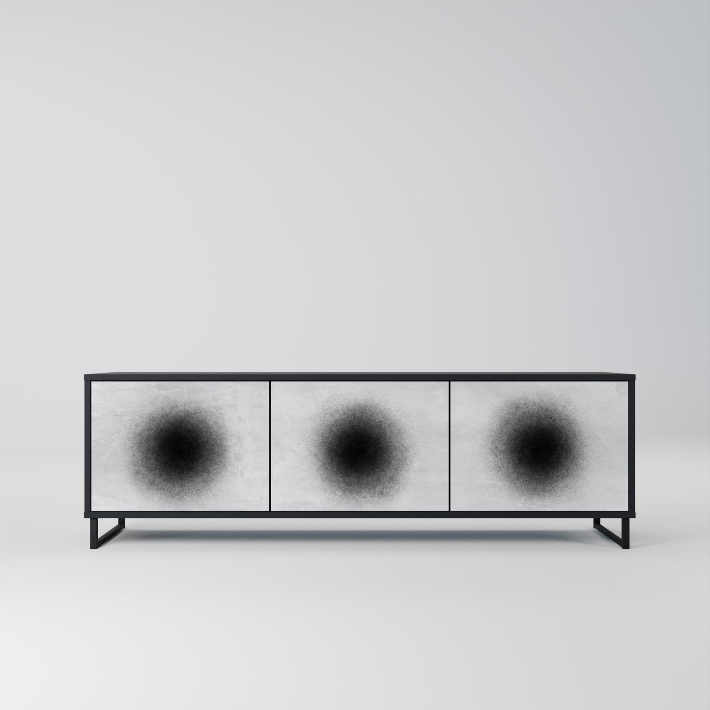 Mobile TV BLACK HOLE a 3 ante con finitura nera