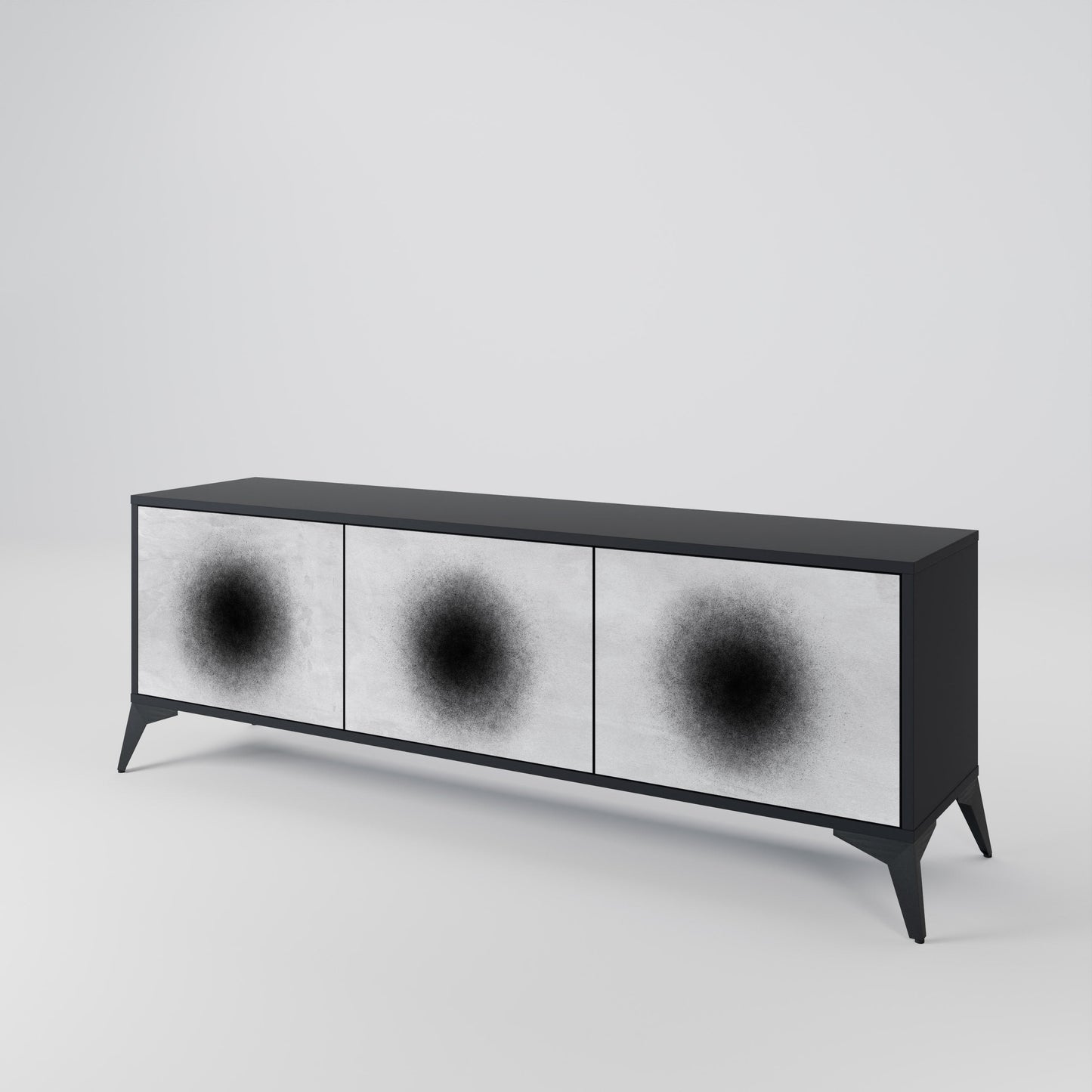 Mobile TV BLACK HOLE a 3 ante con finitura nera