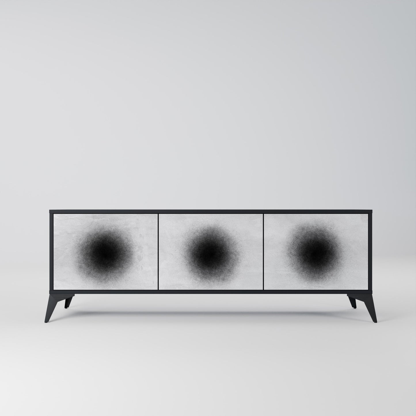 Mobile TV BLACK HOLE a 3 ante con finitura nera