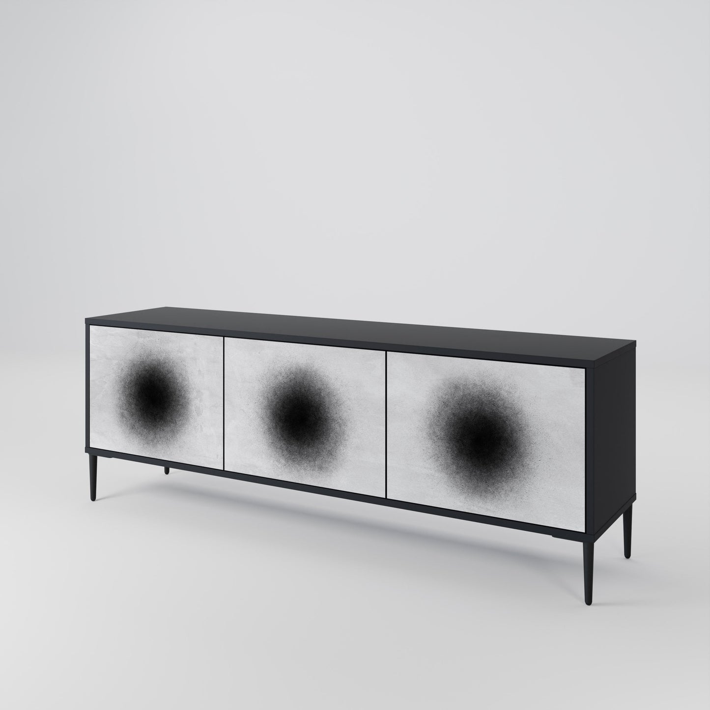 Mobile TV BLACK HOLE a 3 ante con finitura nera