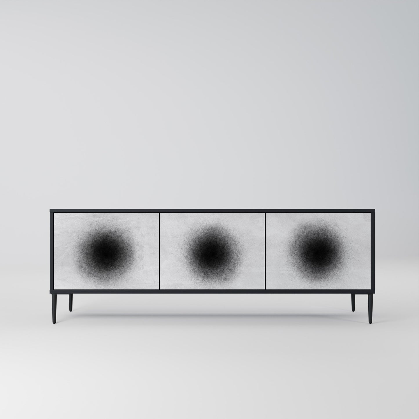 Mobile TV BLACK HOLE a 3 ante con finitura nera