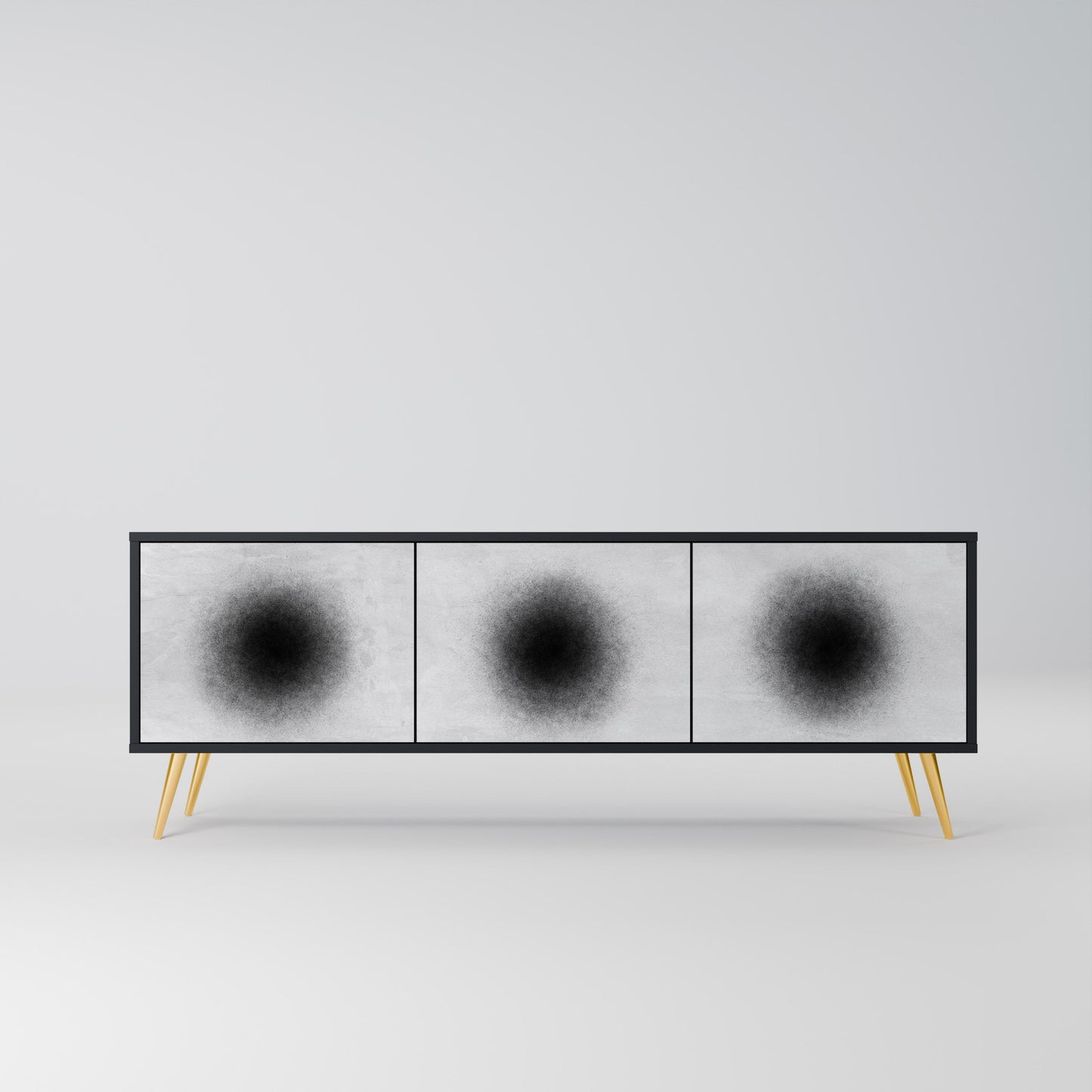 Mobile TV BLACK HOLE a 3 ante con finitura nera