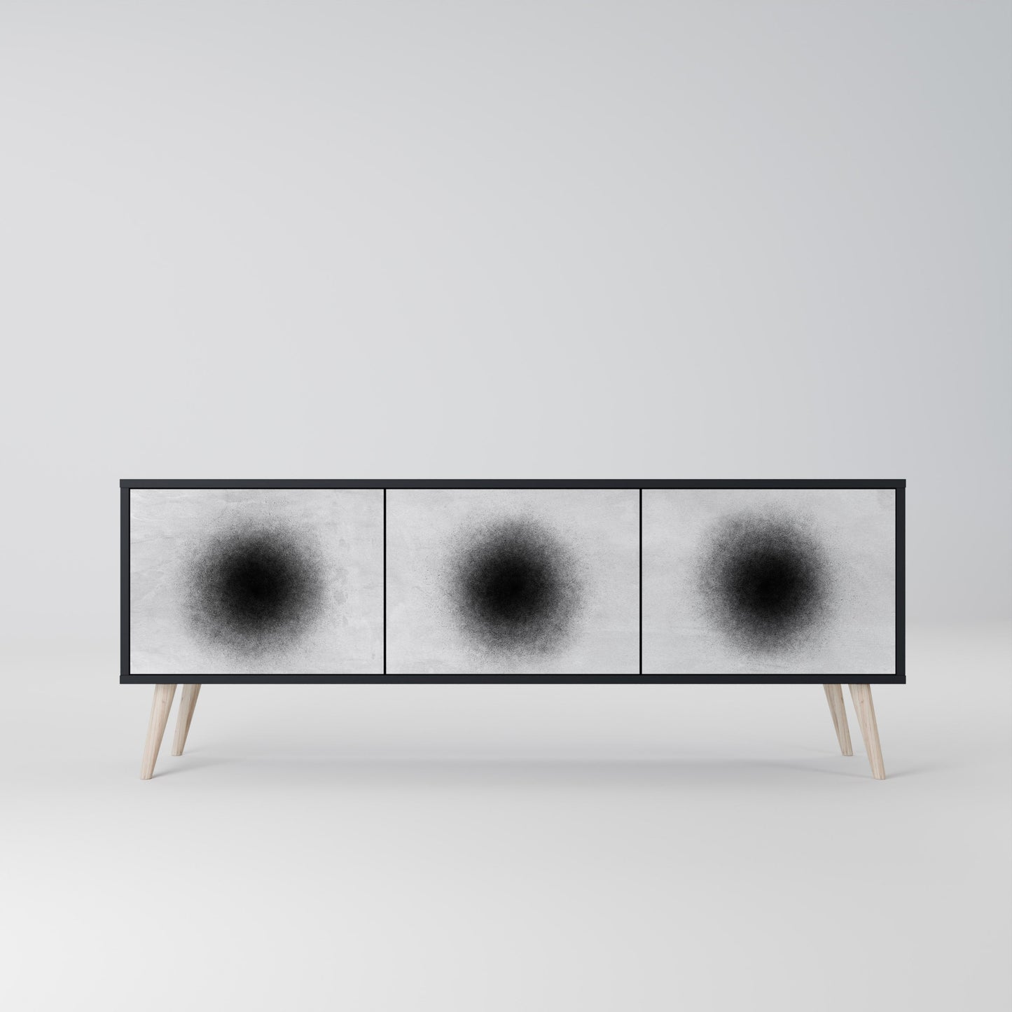 Mobile TV BLACK HOLE a 3 ante con finitura nera