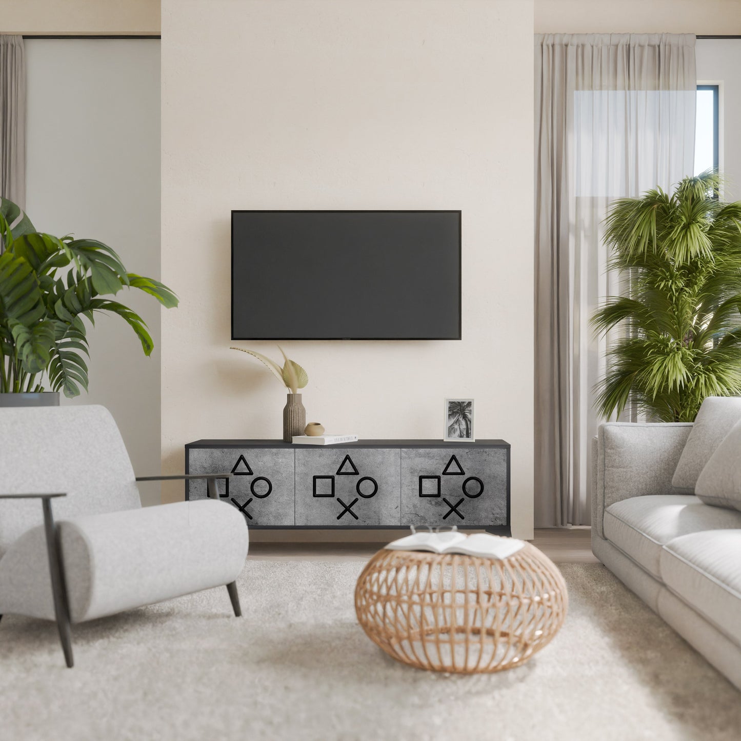 Mobile TV GAMER CHOICE a 3 ante con finitura nera
