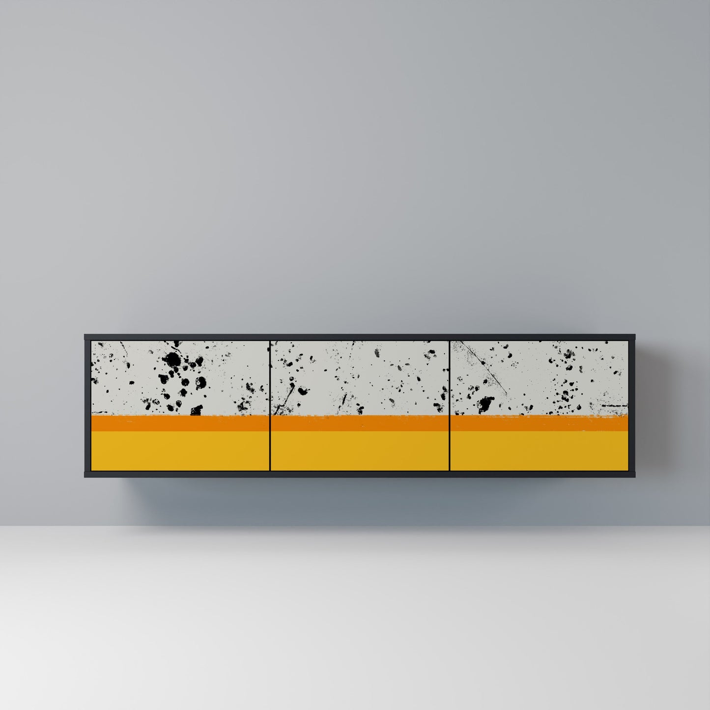 Mobile TV a 3 ante DYED BY ORANGE con finitura nera