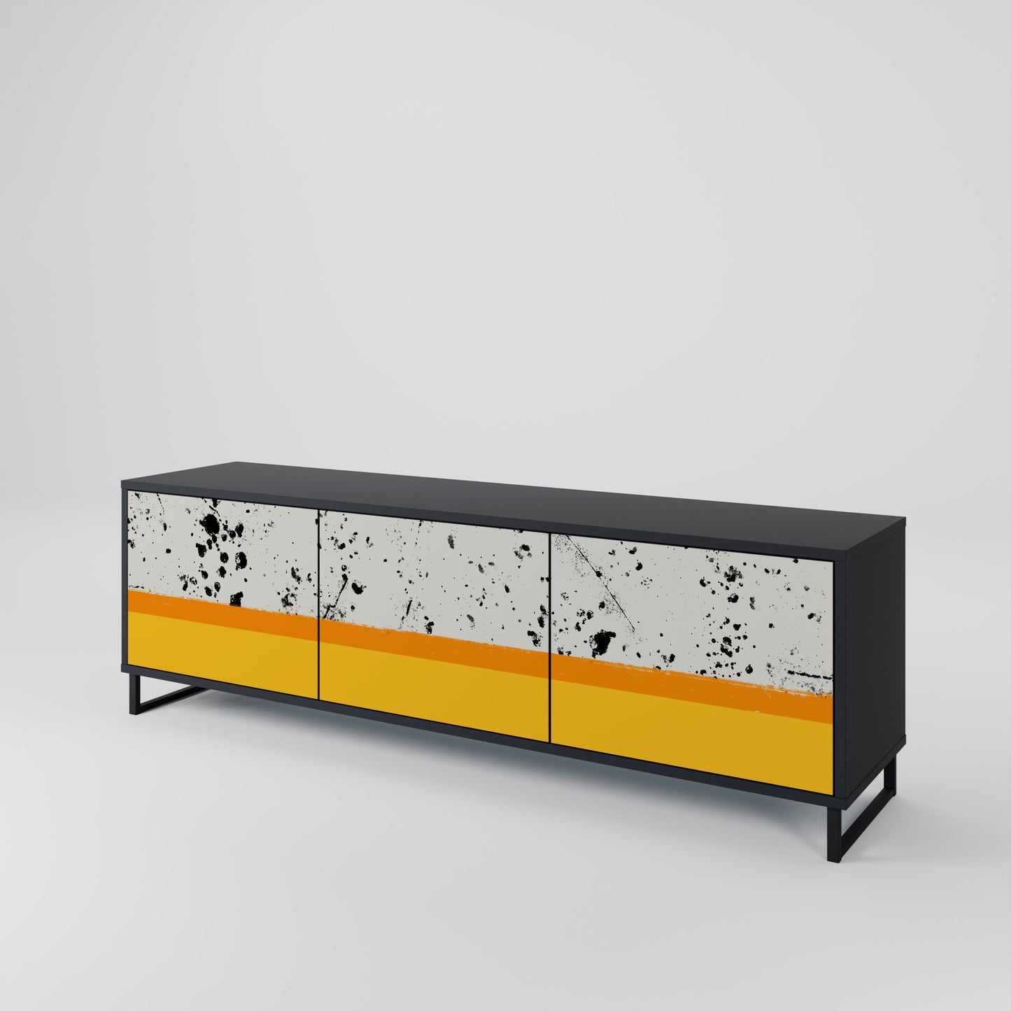 Mobile TV a 3 ante DYED BY ORANGE con finitura nera