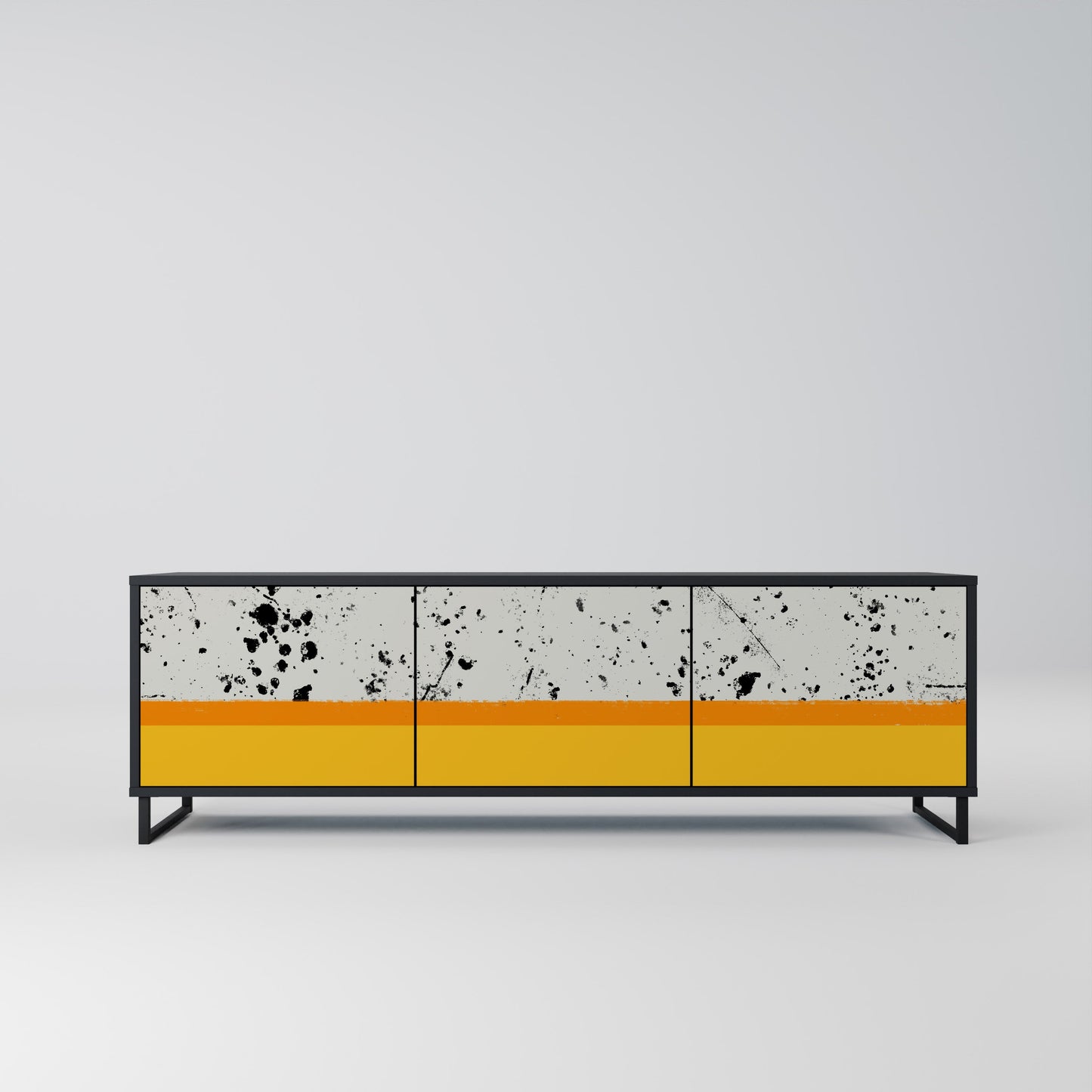 Mobile TV a 3 ante DYED BY ORANGE con finitura nera