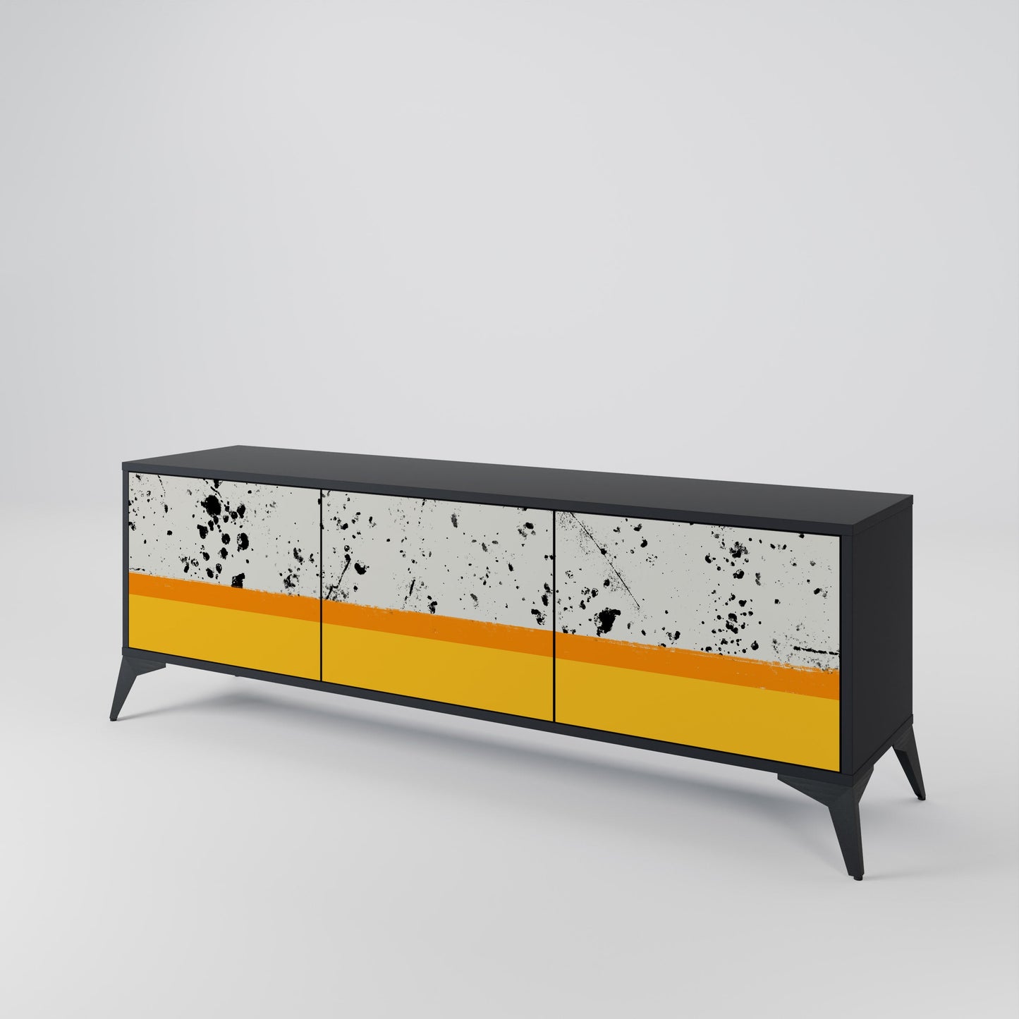 Mobile TV a 3 ante DYED BY ORANGE con finitura nera