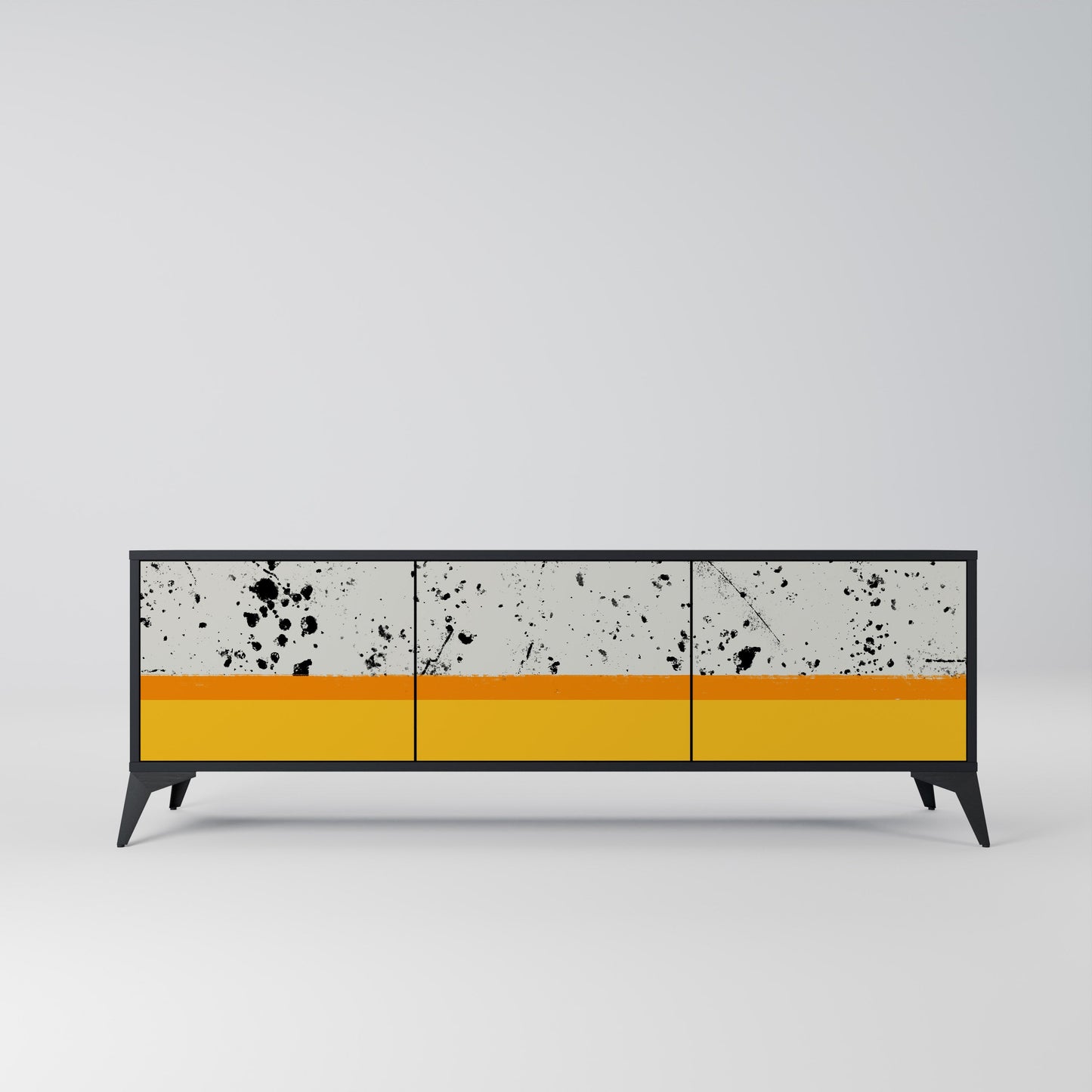 Mobile TV a 3 ante DYED BY ORANGE con finitura nera
