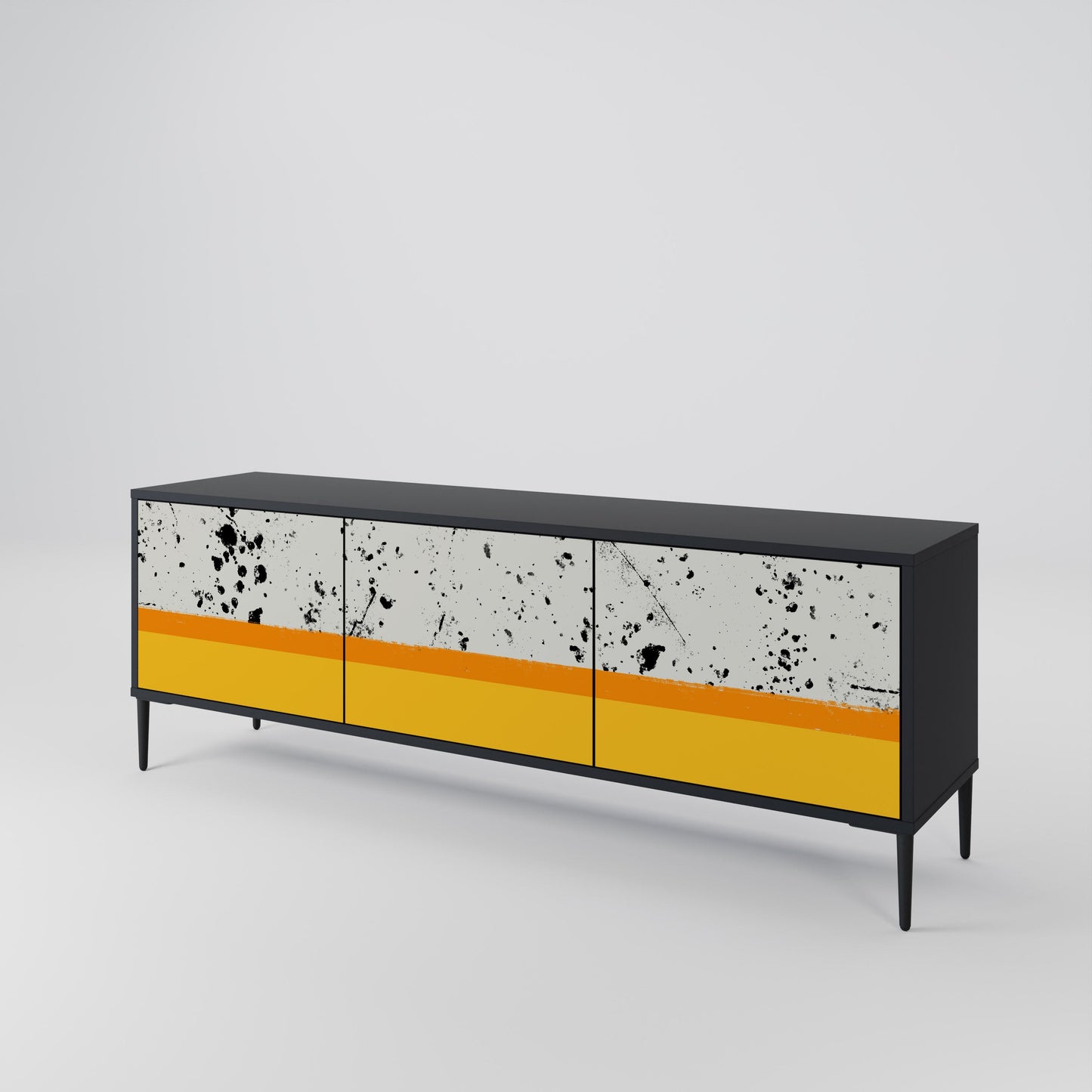 Mobile TV a 3 ante DYED BY ORANGE con finitura nera