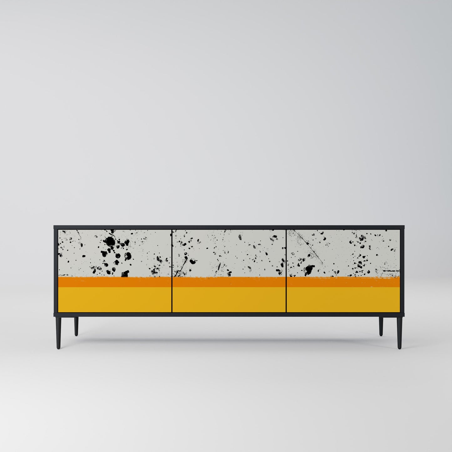 Mobile TV a 3 ante DYED BY ORANGE con finitura nera