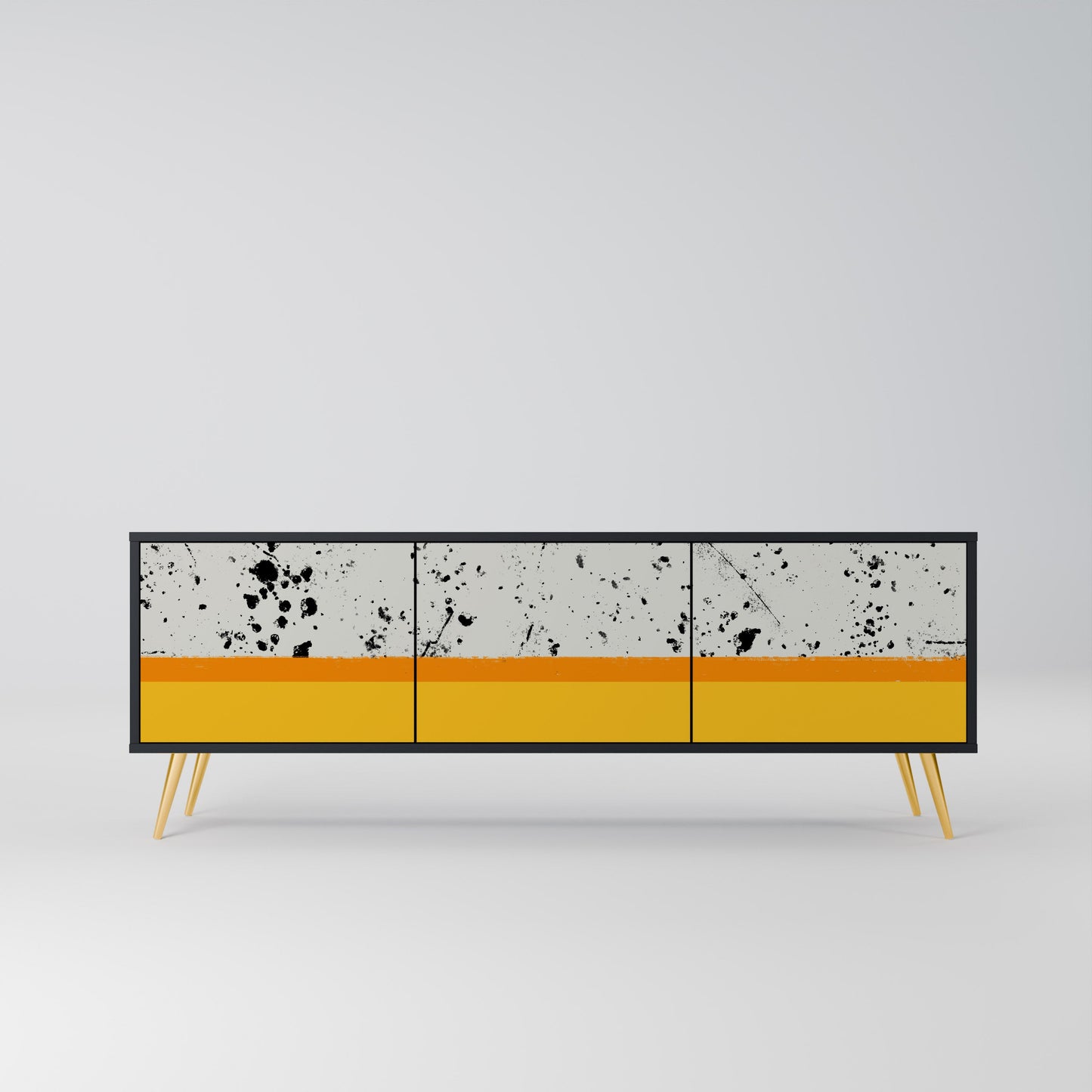 Mobile TV a 3 ante DYED BY ORANGE con finitura nera