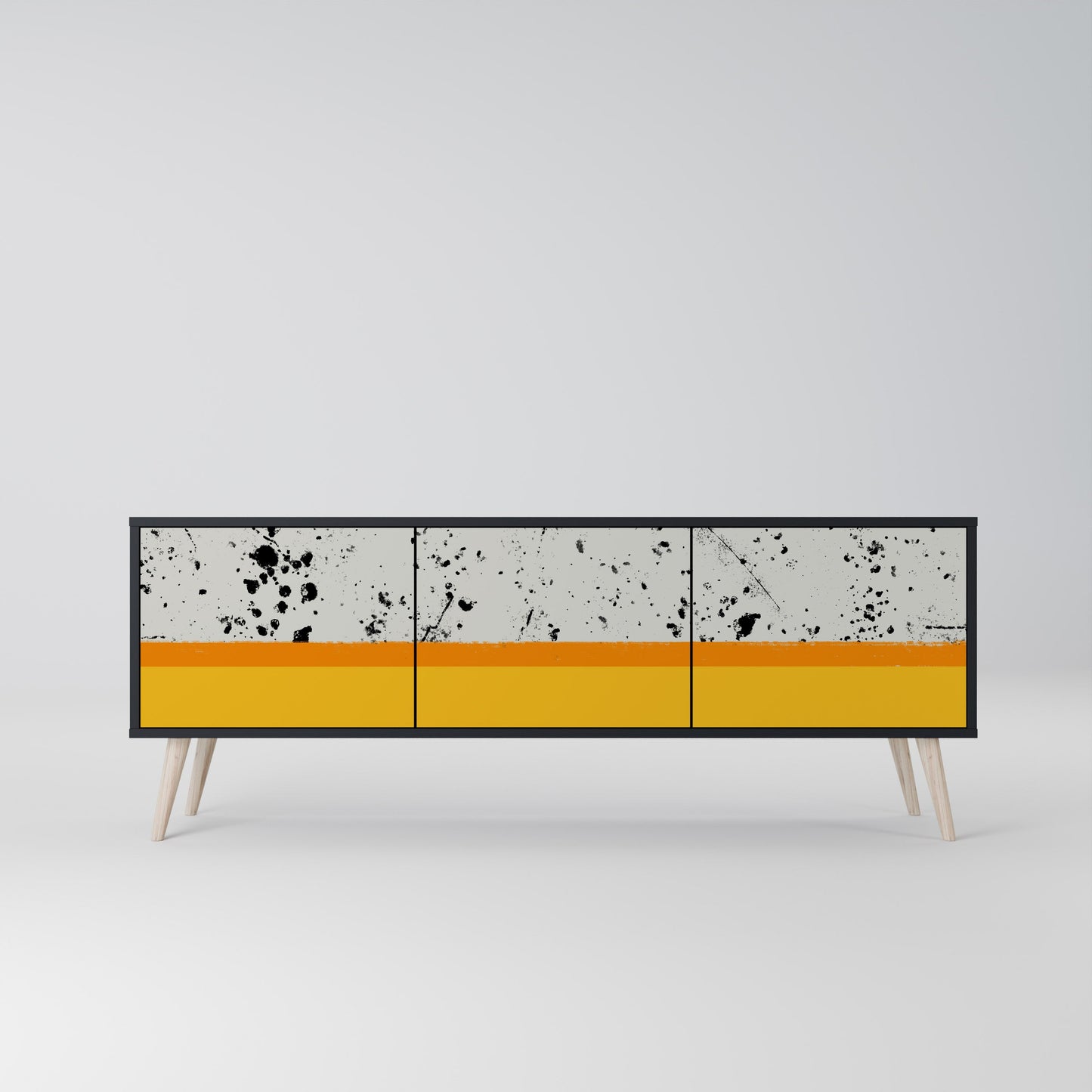 Mobile TV a 3 ante DYED BY ORANGE con finitura nera